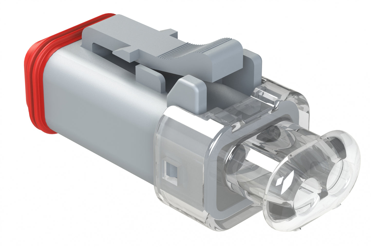 AT06-2S-LED1201 2 -Way Plug LED, 12V, Clear End Cap, Grey