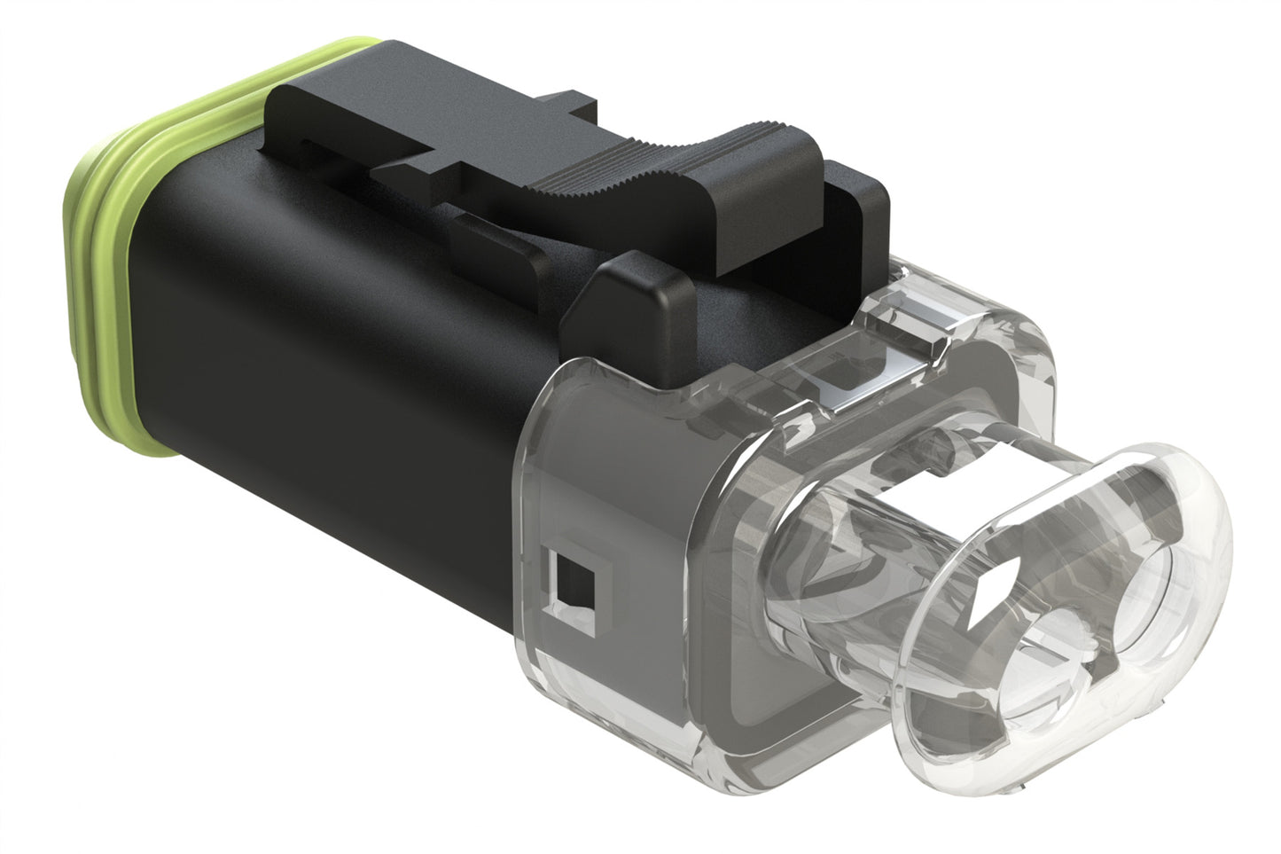 AT06-2S-LED2402 2-Way, Plug, LED, 24V, Clear Endcap, Reduced Seal, Black CLEAR LED