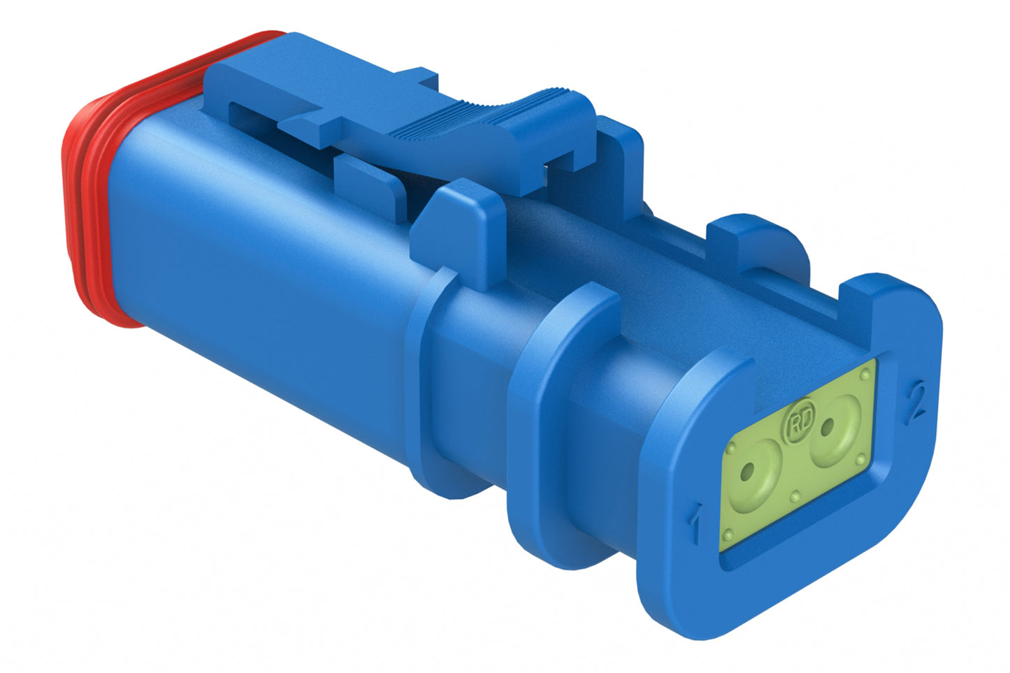 AT06-2S-OMRDBLU 2 Position Overmolded Plug, Socket, Reduced Seal, Blue