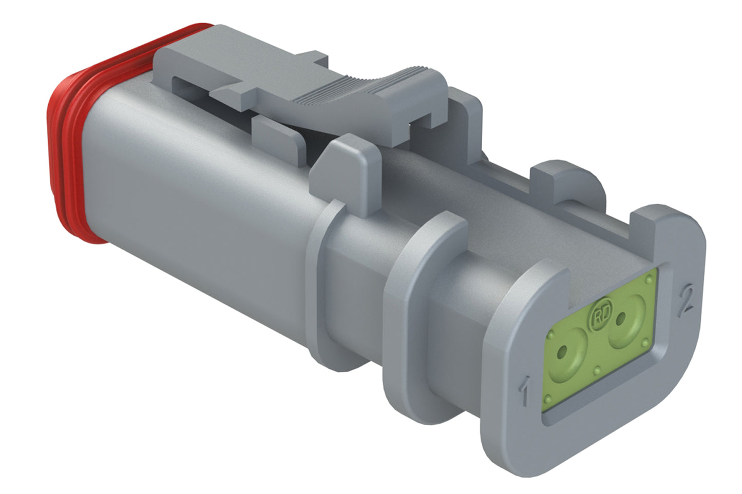 AT06-2S-OMRDGRY 2 Position Overmolded Plug, Socket, Reduced Seal, Grey