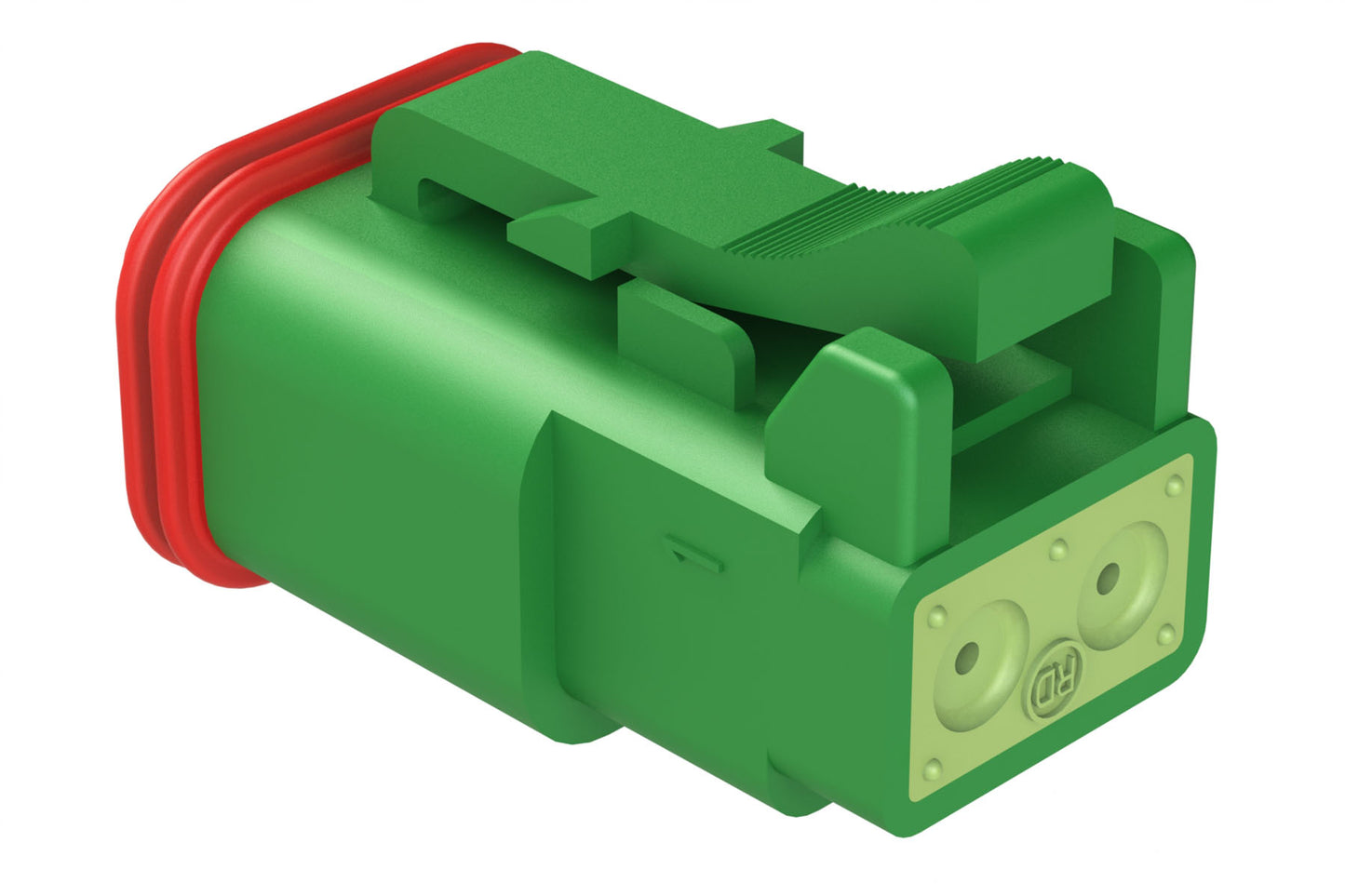 AT06-2S-RD01GRN 2-Way Plug, Female Connector, Green
