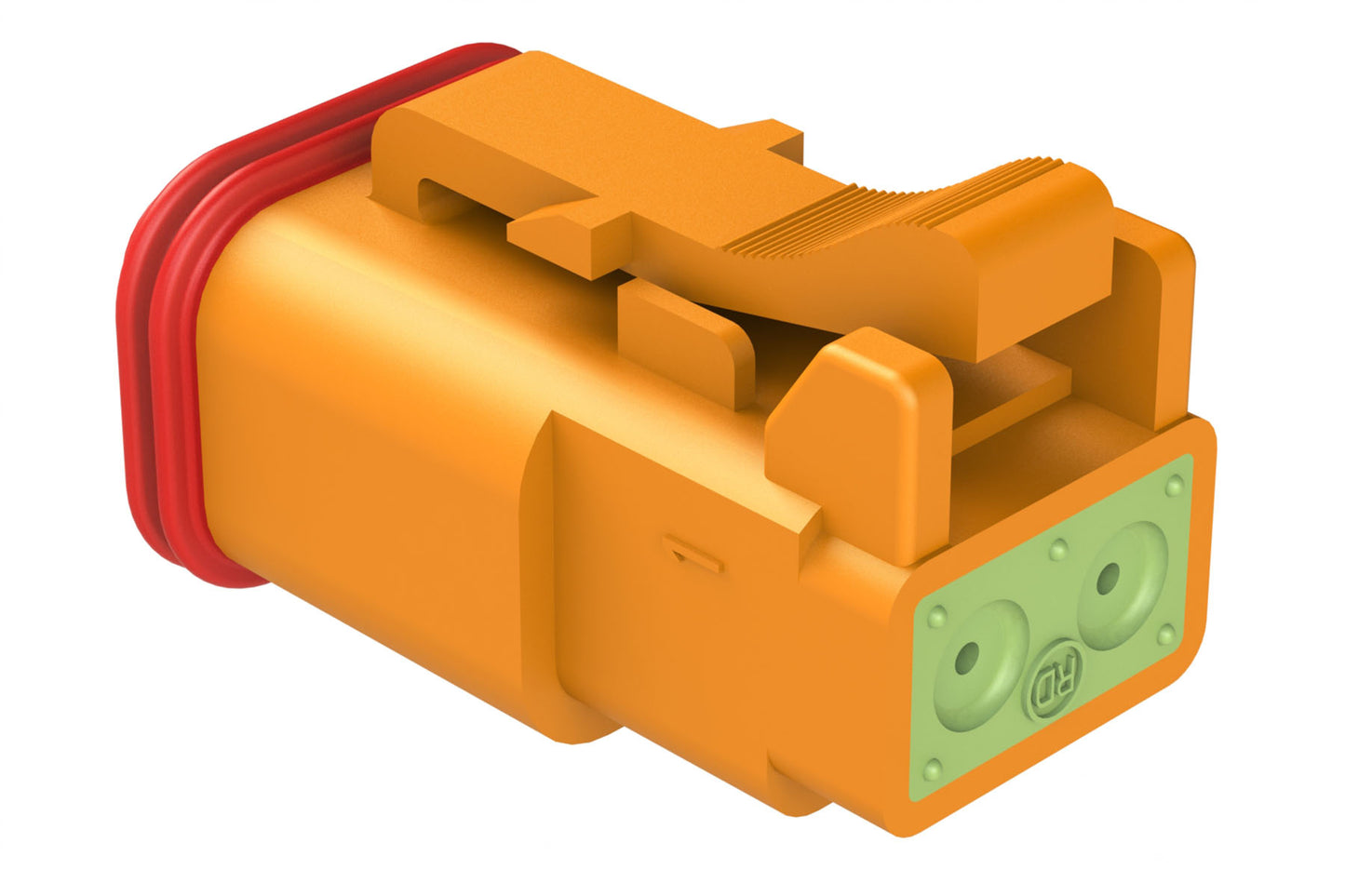 AT06-2S-RD01ORG 2-Way Plug, Female Connector, Orange