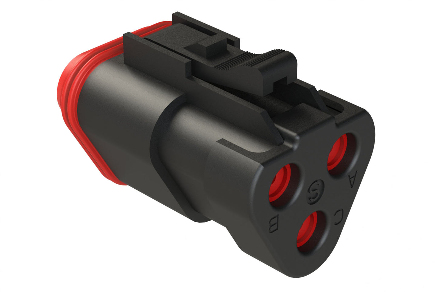 AT06-3S-EC01BLK 3-Way Plug, Female Connector with End Cap, Black. DT06-3S-EP06, DT06-3S-E005