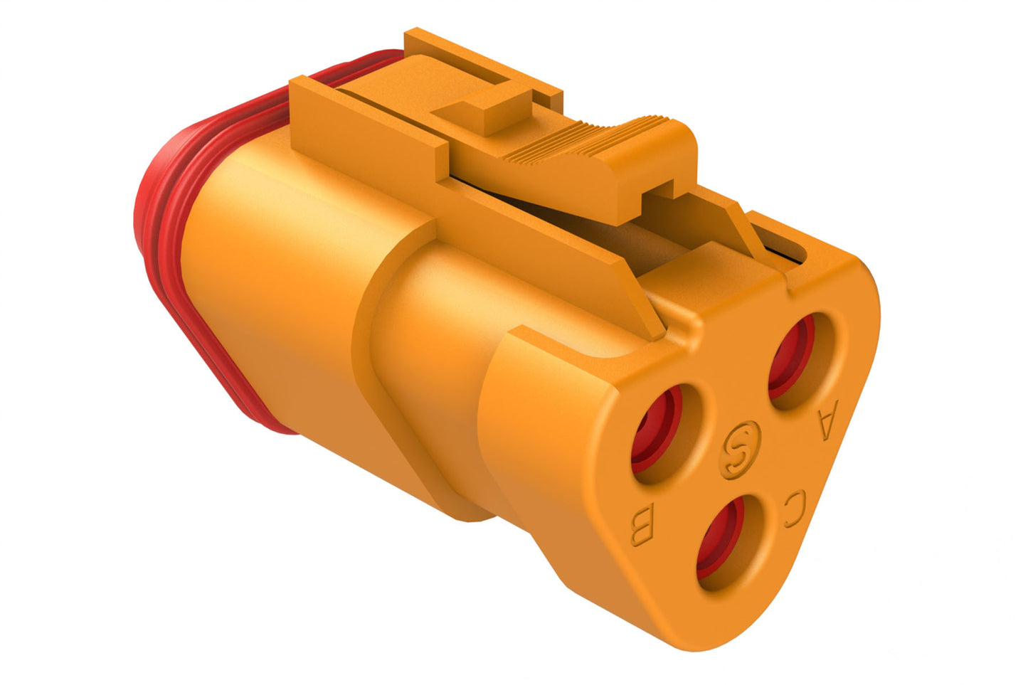 AT06-3S-EC01ORG 3-Way Plug, Female Connector with End Cap, Orange