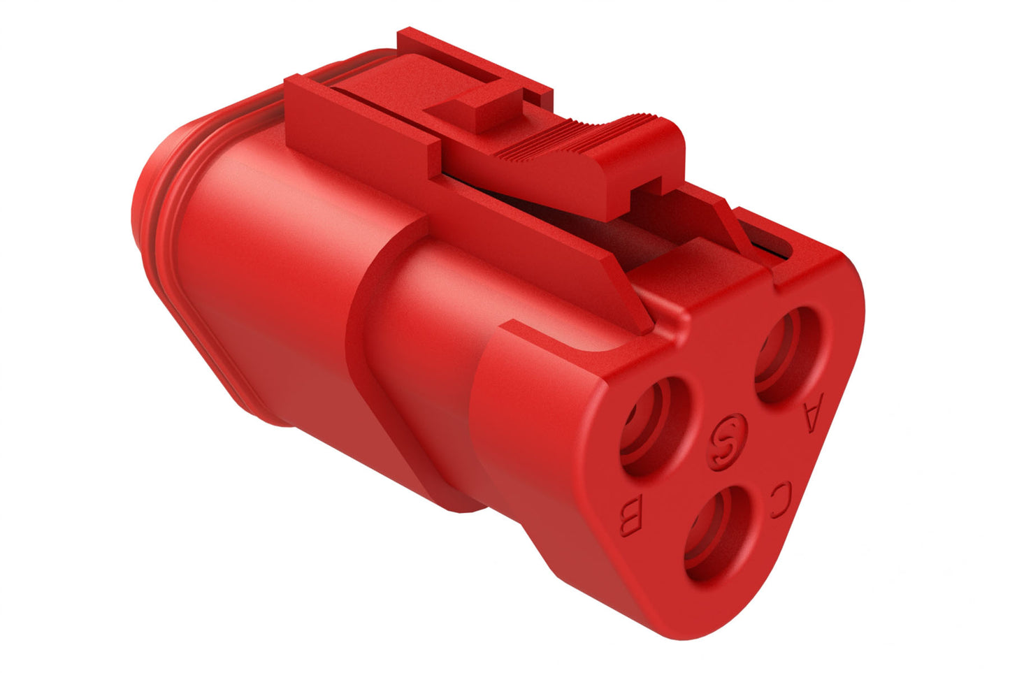 AT06-3S-EC01RED 3-Way Plug, Female Connector with End Cap, Red