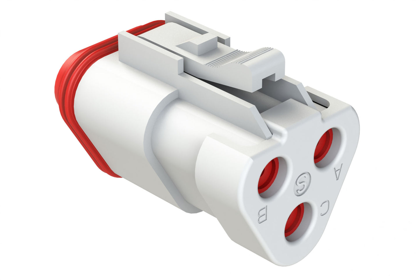 AT06-3S-EC01WHT 3-Way Plug, Female Connector with End Cap, White