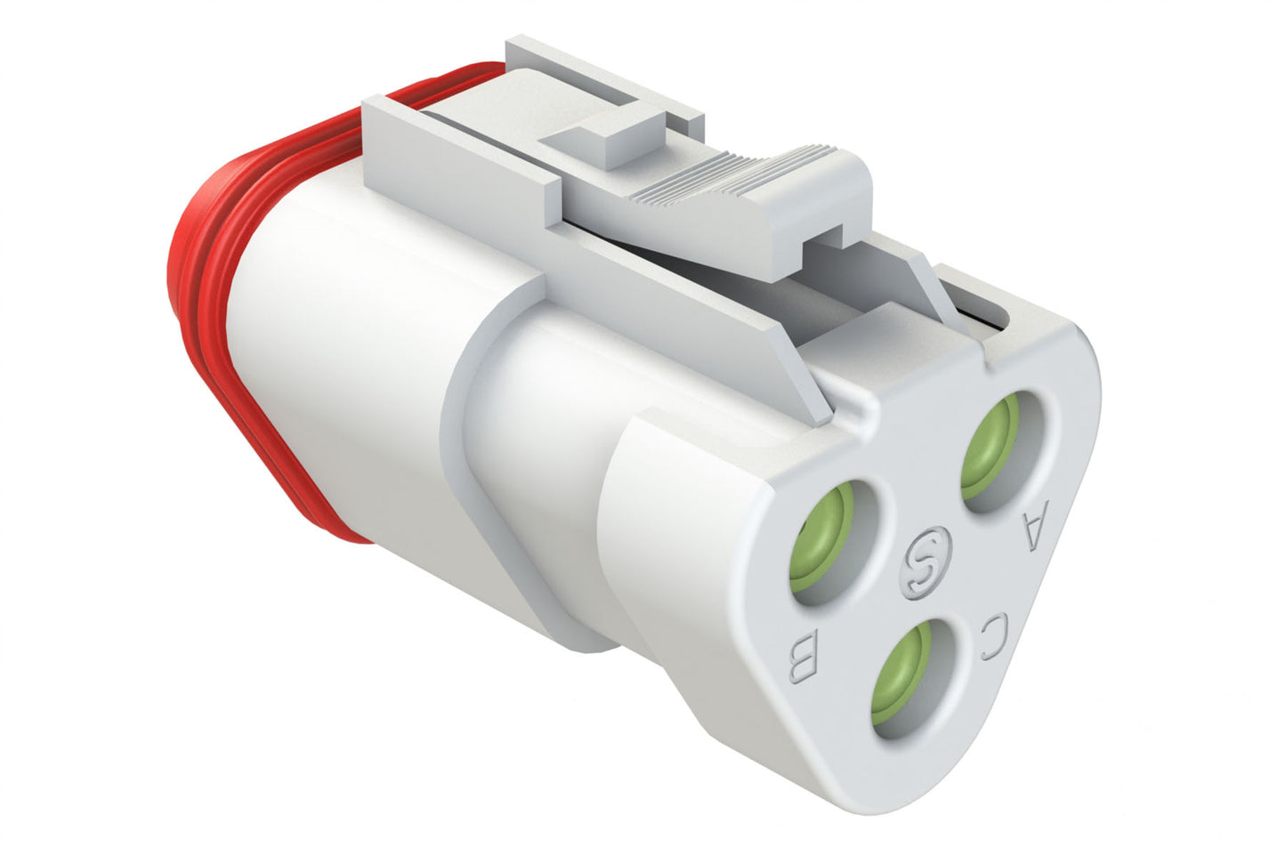 AT06-3S-MM01WHT 3-Way Plug, Female Connector with Reduced Diameter Seal (E-Seal) and End Cap, White