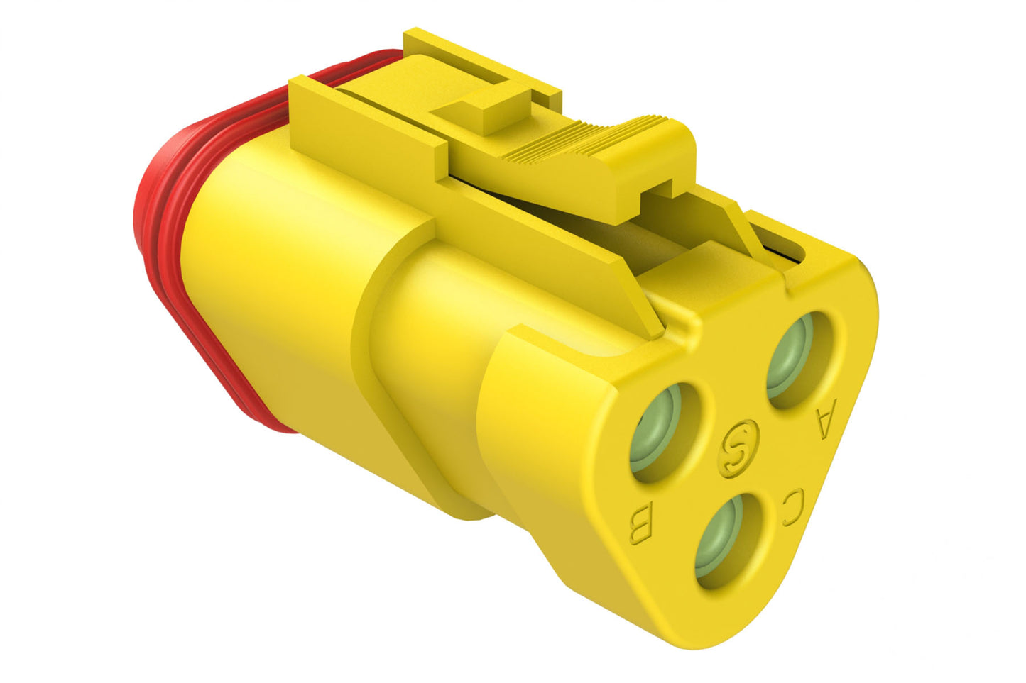 AT06-3S-MM01YEL 3-Way Plug, Female Connector with Reduced Diameter Seal (E-Seal) and End Cap, Yellow