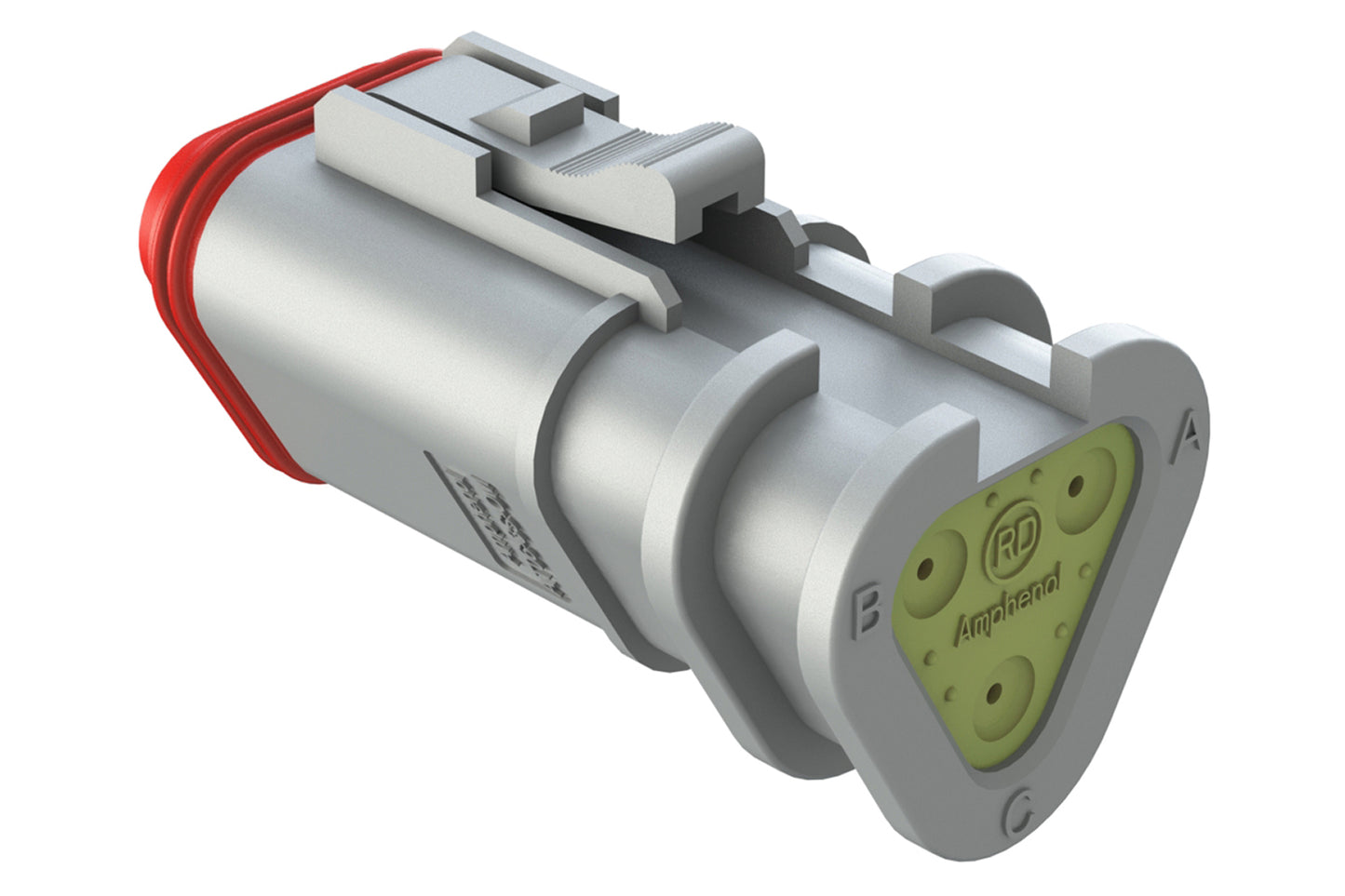 AT06-3S-OMRDGRY 3 Position Overmolded Plug, Socket, Reduced Seal, Grey