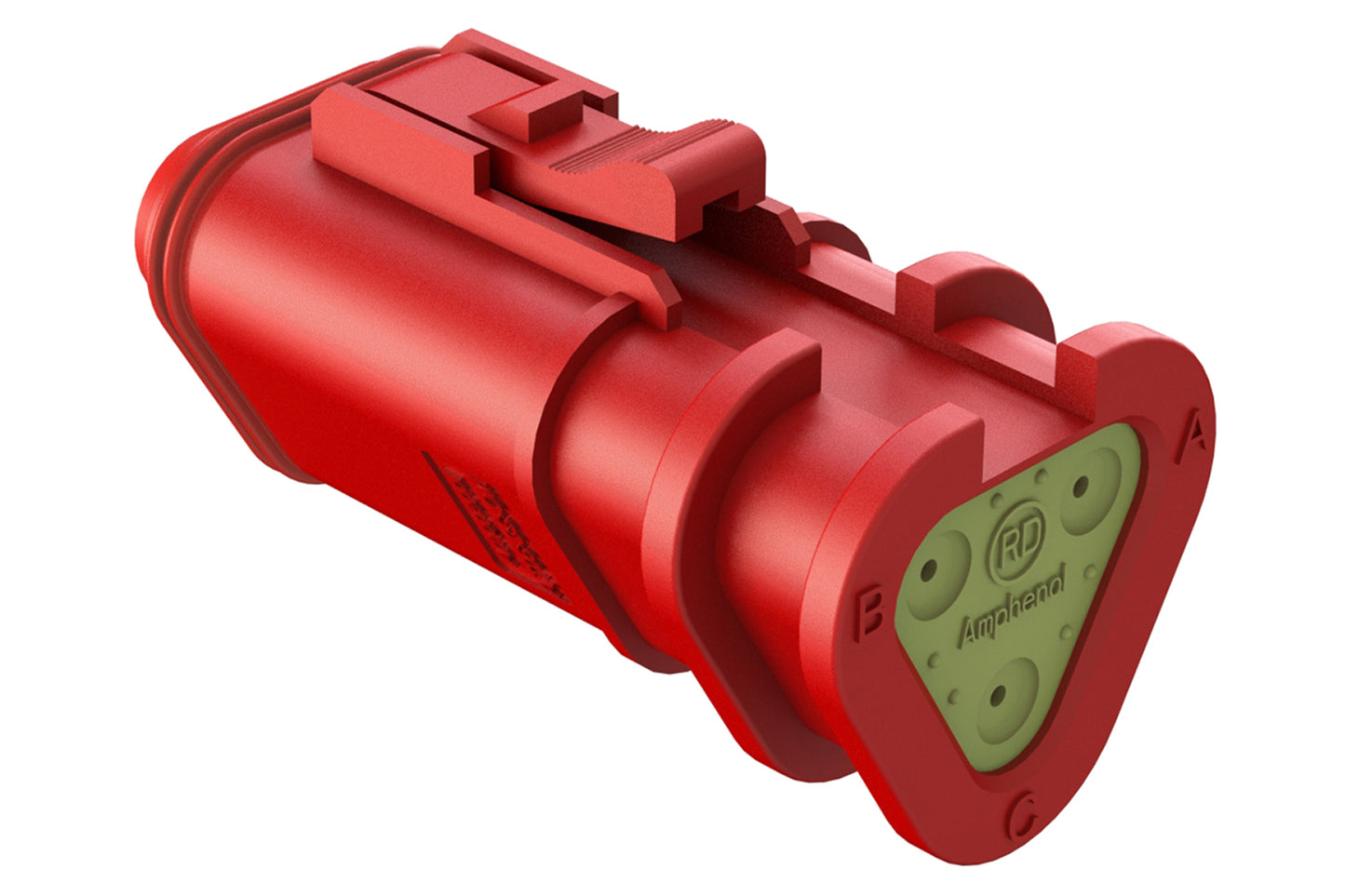 AT06-3S-OMRDRED 3 Position Overmolded Plug, Socket, Reduced Seal, Red