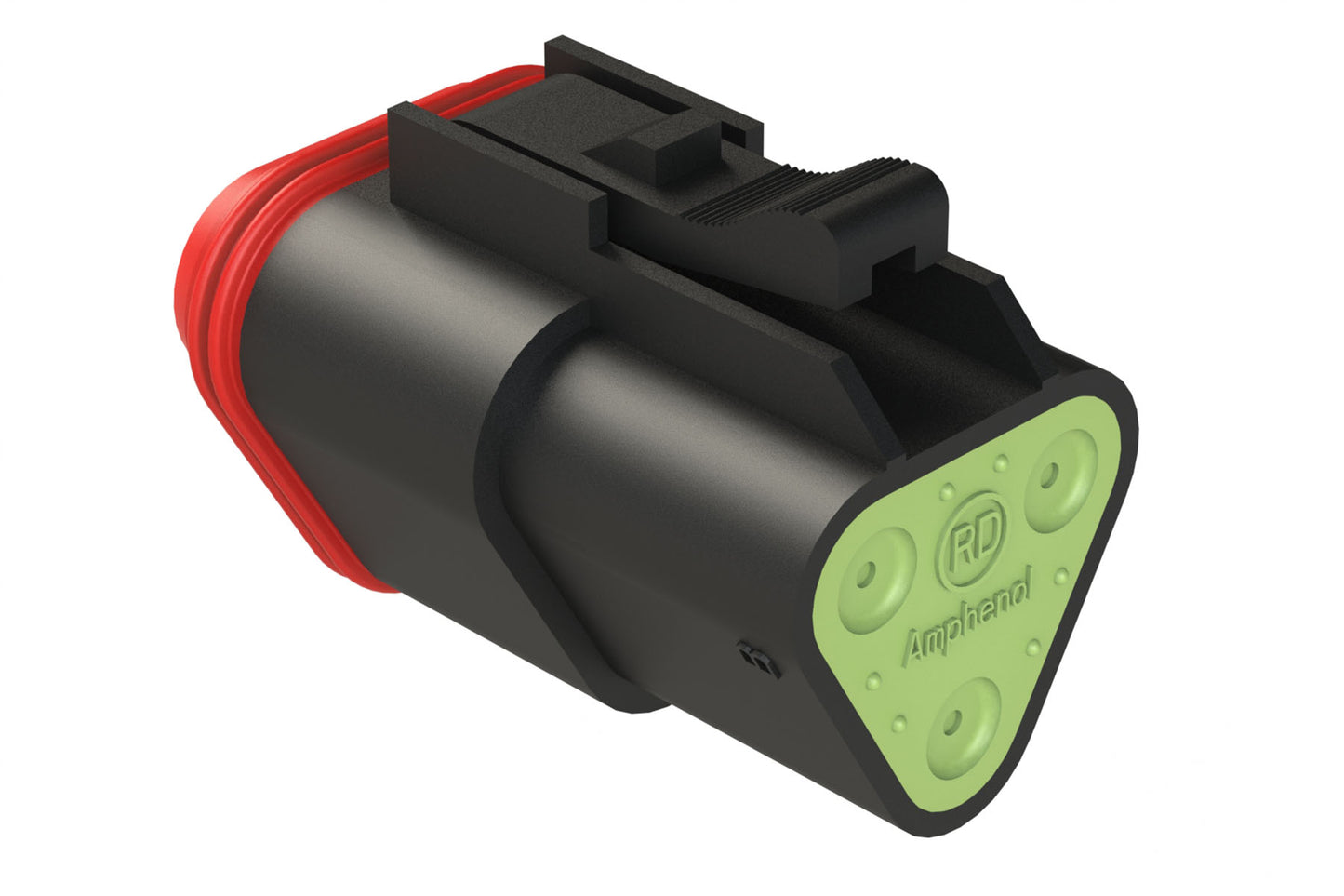 AT06-3S-RD01BLK 3-Way Plug, Black Female Connector with Reduced Diameter Seal (E-Seal), Black. DT06-3S-CE02, DT06-3S-CE06