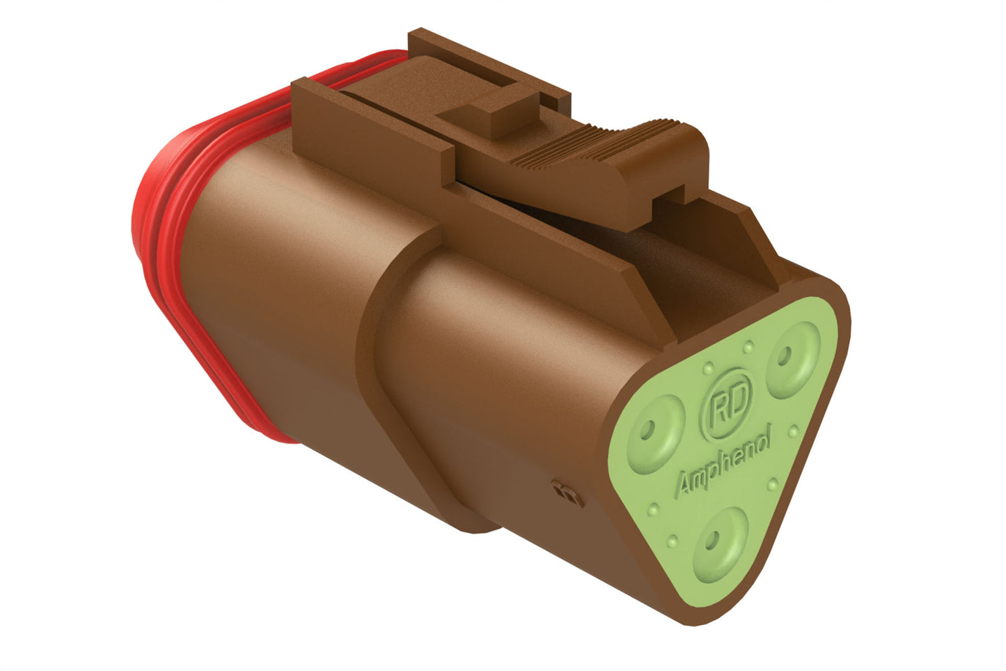 AT06-3S-RD01BRN 3-Way Plug, Black Female Connector with Reduced Diameter Seal (E-Seal), Brown