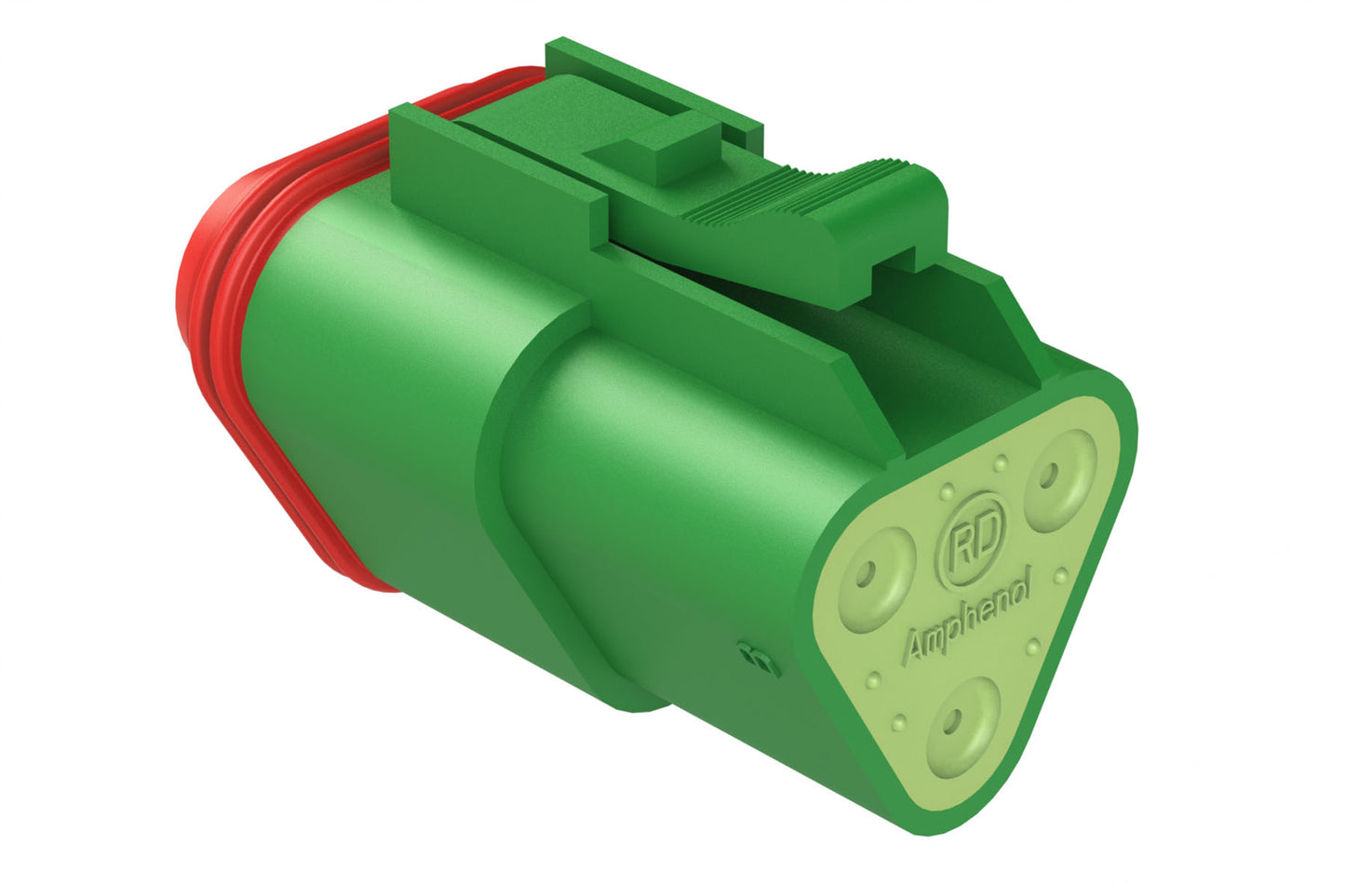 AT06-3S-RD01GRN 3-Way Plug, Black Female Connector with Reduced Diameter Seal (E-Seal), Green
