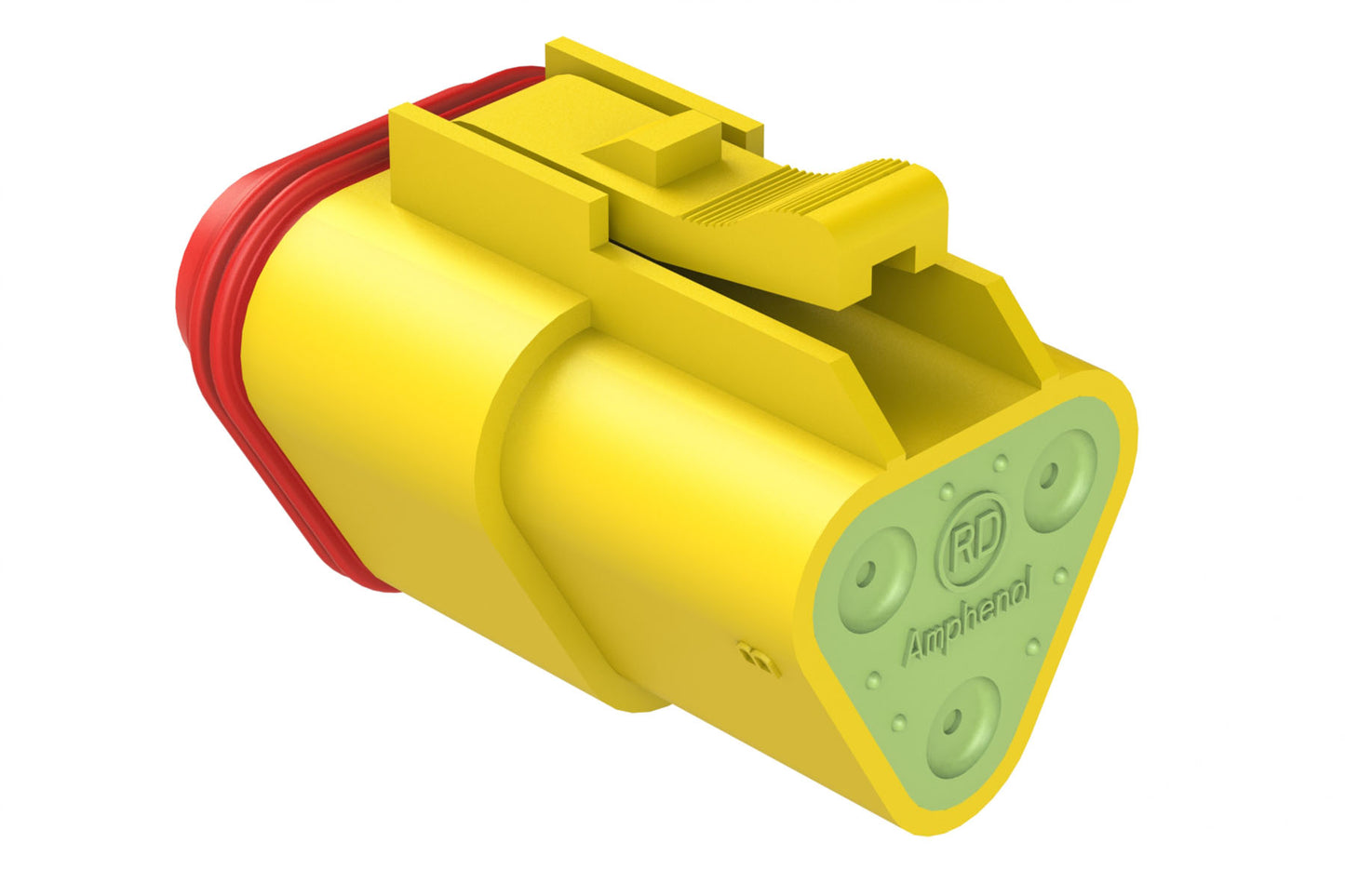 AT06-3S-RD01YEL 3-Way Plug, Black Female Connector with Reduced Diameter Seal (E-Seal), Yellow