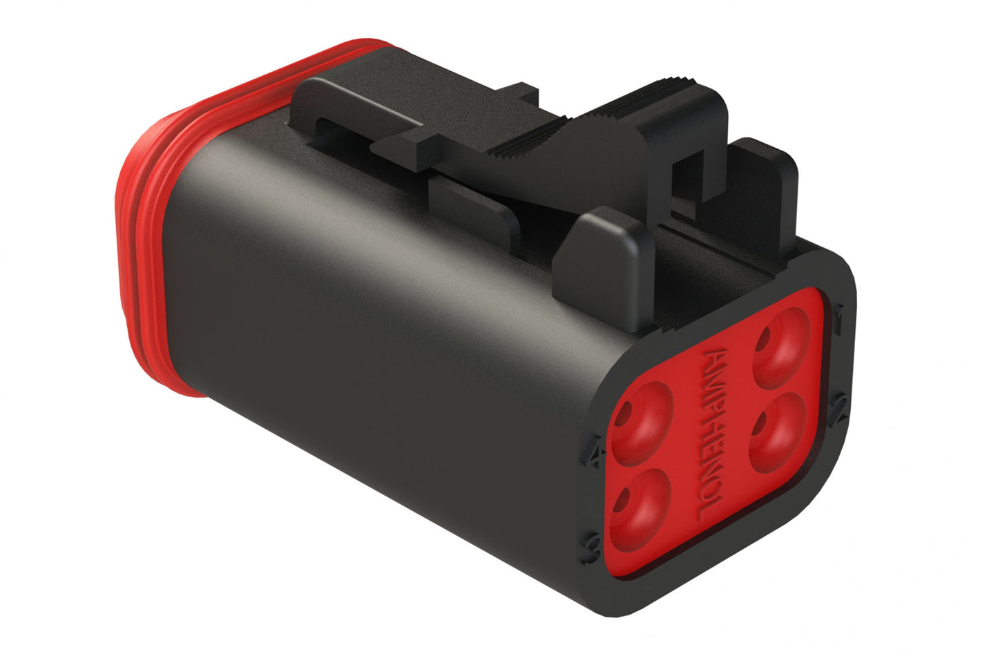 AT06-4S-BLK 4-Way Plug, Female Connector, Black. DT06-4S-E004, DT06-4S-P012