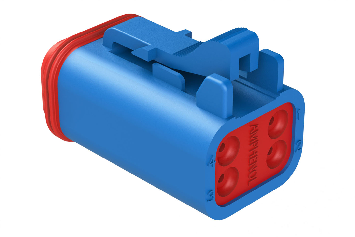 AT06-4S-BLU 4-Way Plug, Female Connector, Blue