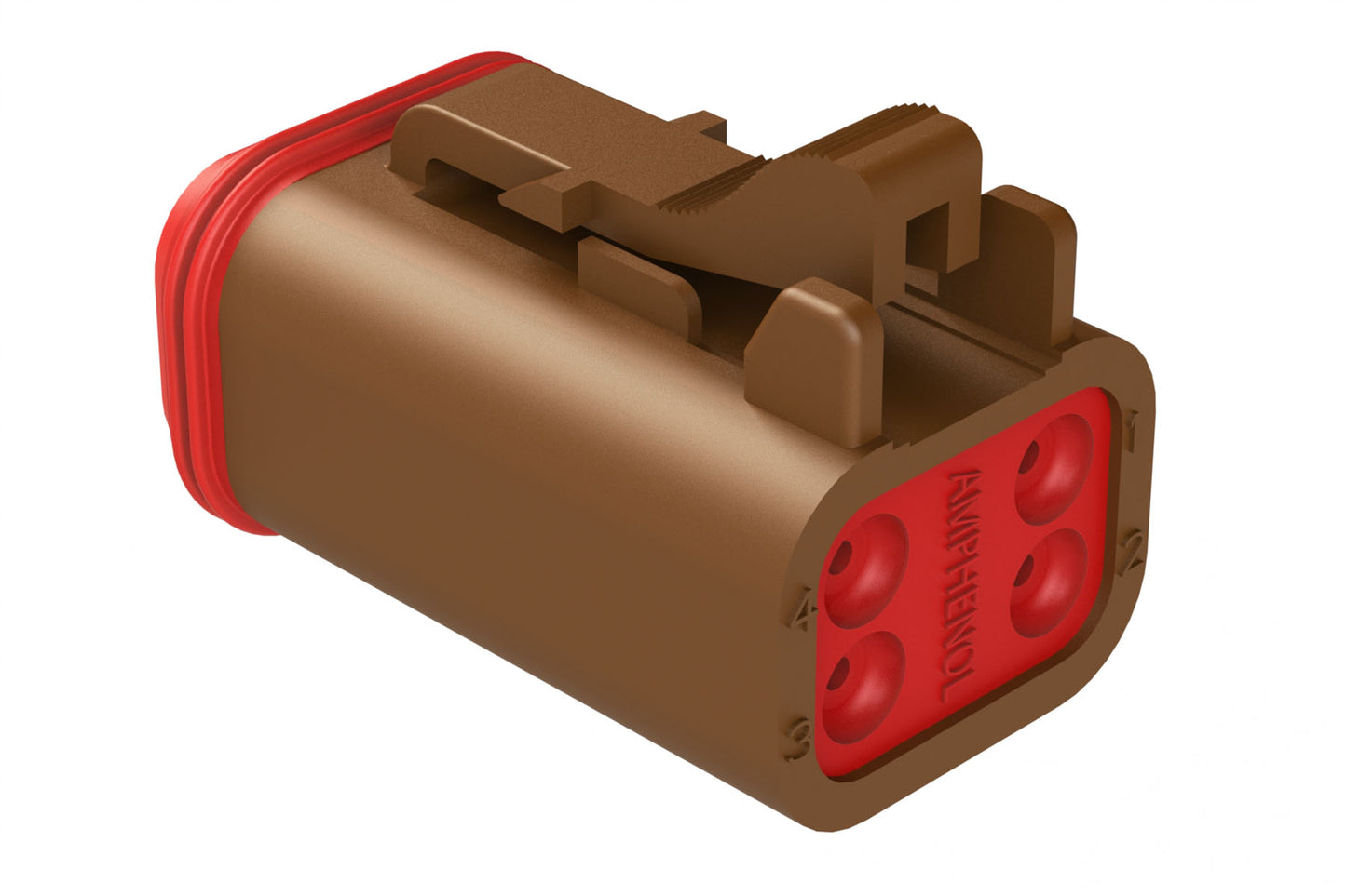 AT06-4S-BRN 4-Way Plug, Female Connector, Brown