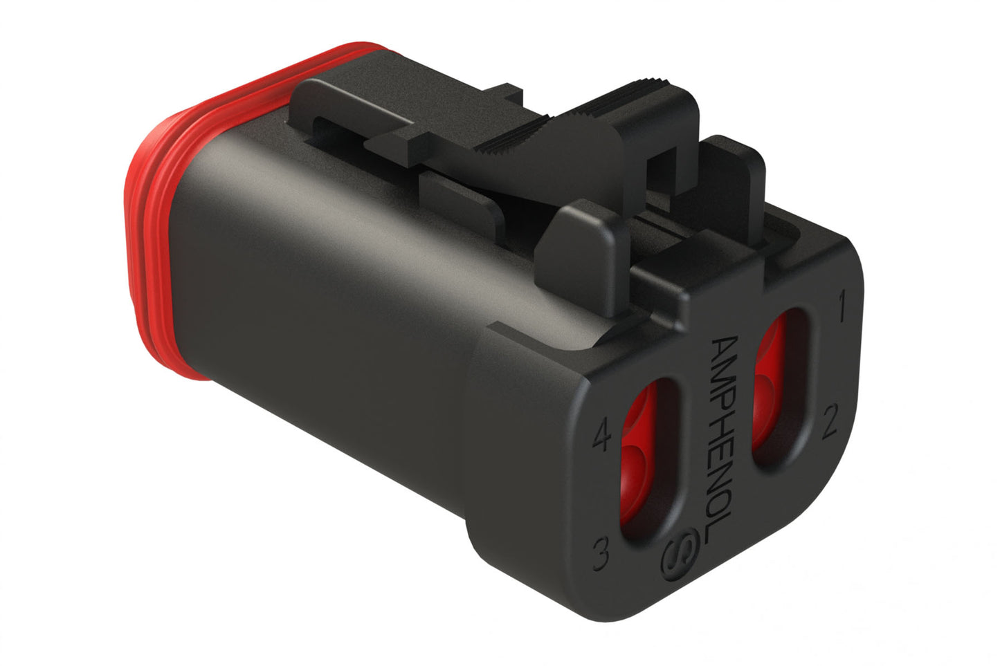 AT06-4S-EC01BLK 4-Way Plug, Female Connector with End Cap, Black. DT06-4S-EP06, DT06-4S-E005