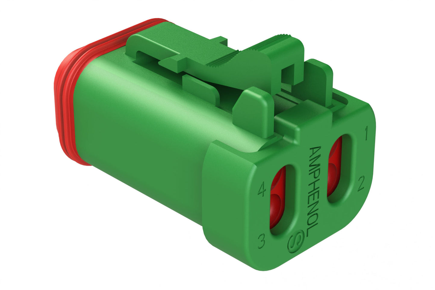AT06-4S-EC01GRN 4-Way Plug, Female Connector with End Cap, Green