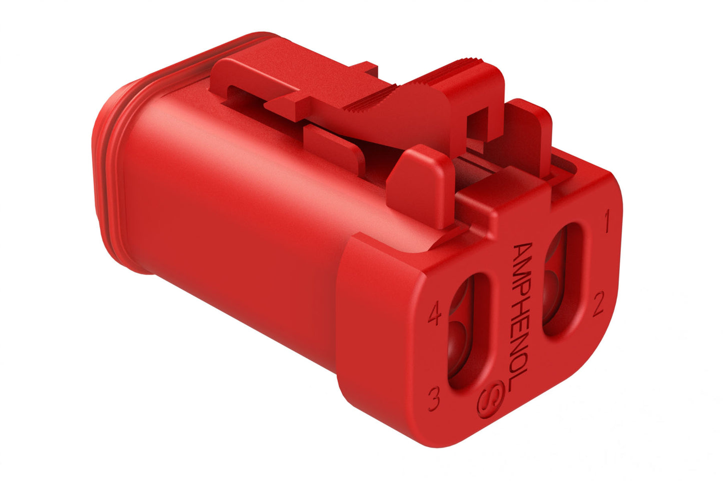 AT06-4S-EC01RED 4-Way Plug, Female Connector with End Cap, Red