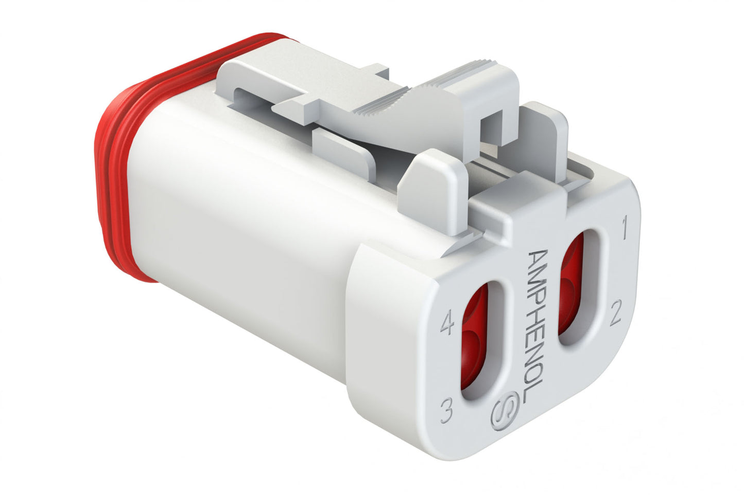 AT06-4S-EC01WHT 4-Way Plug, Female Connector with End Cap, White
