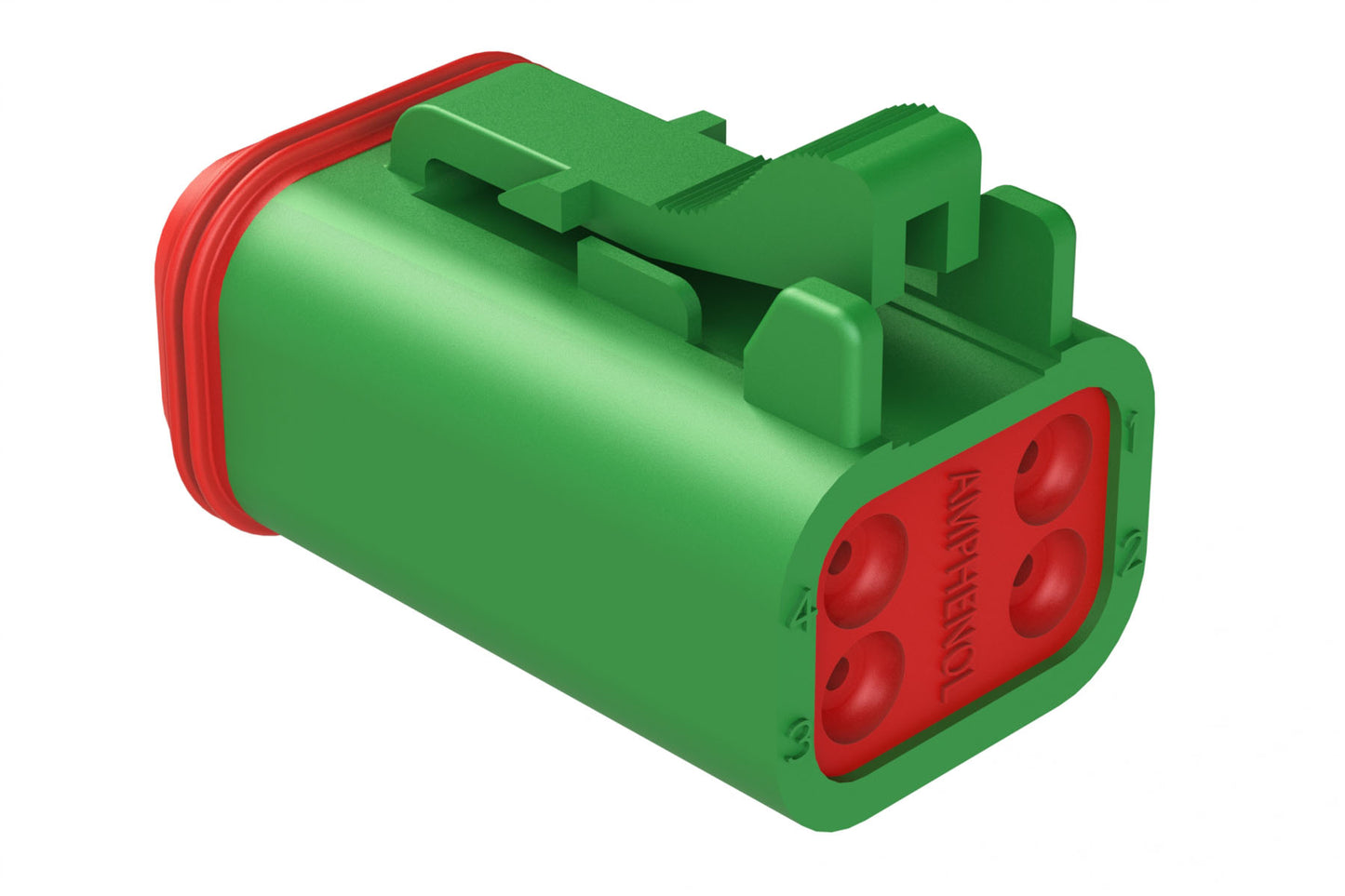 AT06-4S-GRN 4-Way Plug, Female Connector, Green