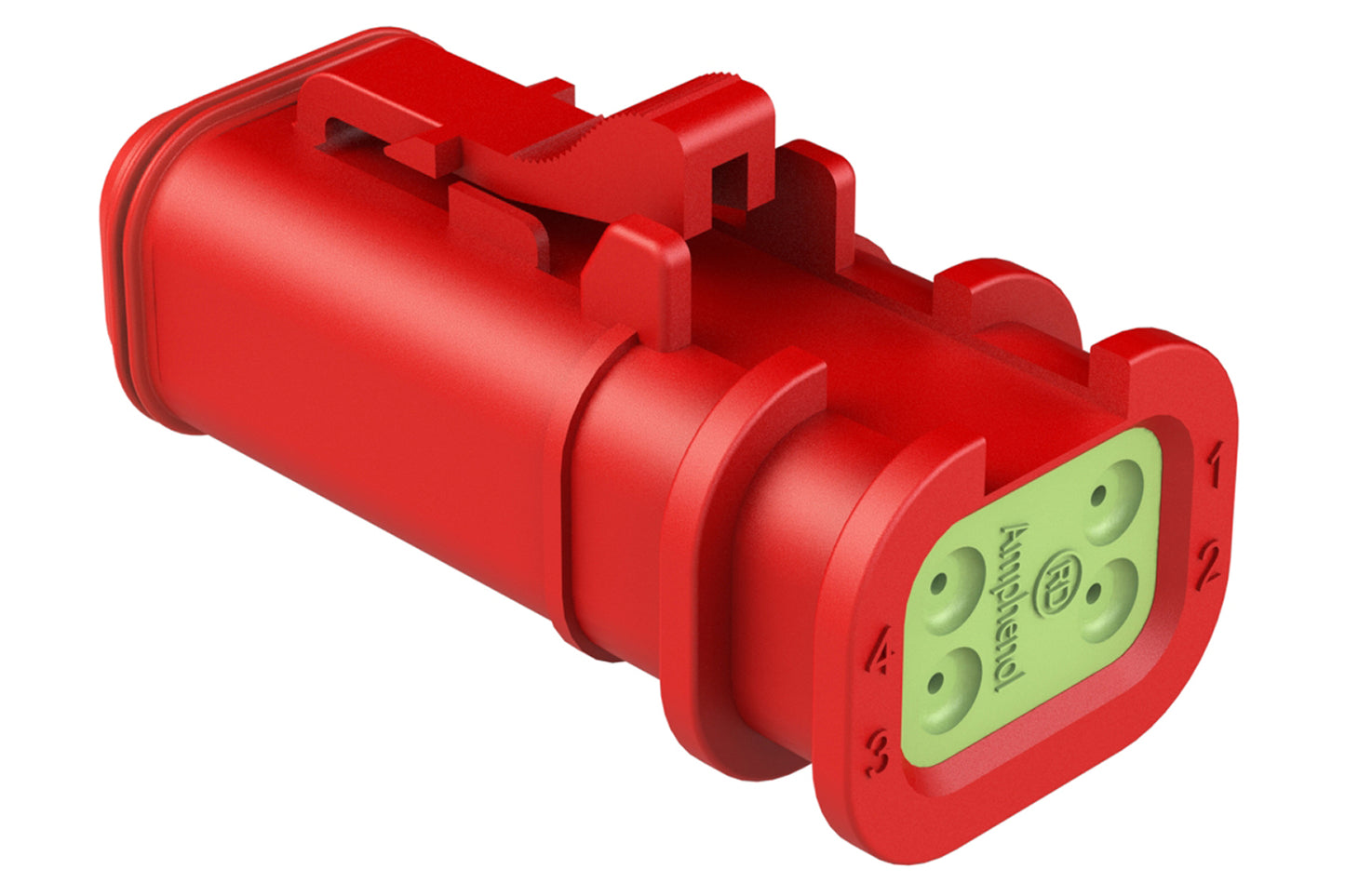 AT06-4S-OMRDRED 4 Position Overmolded Plug, Socket, Reduced Seal, Red