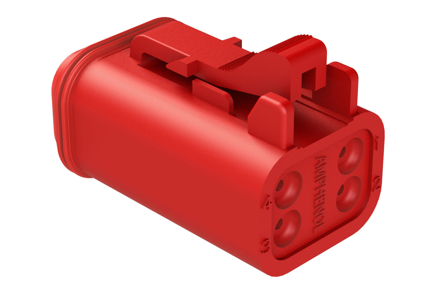AT06-4S-RED 4-Way Plug, Female Connector, Red
