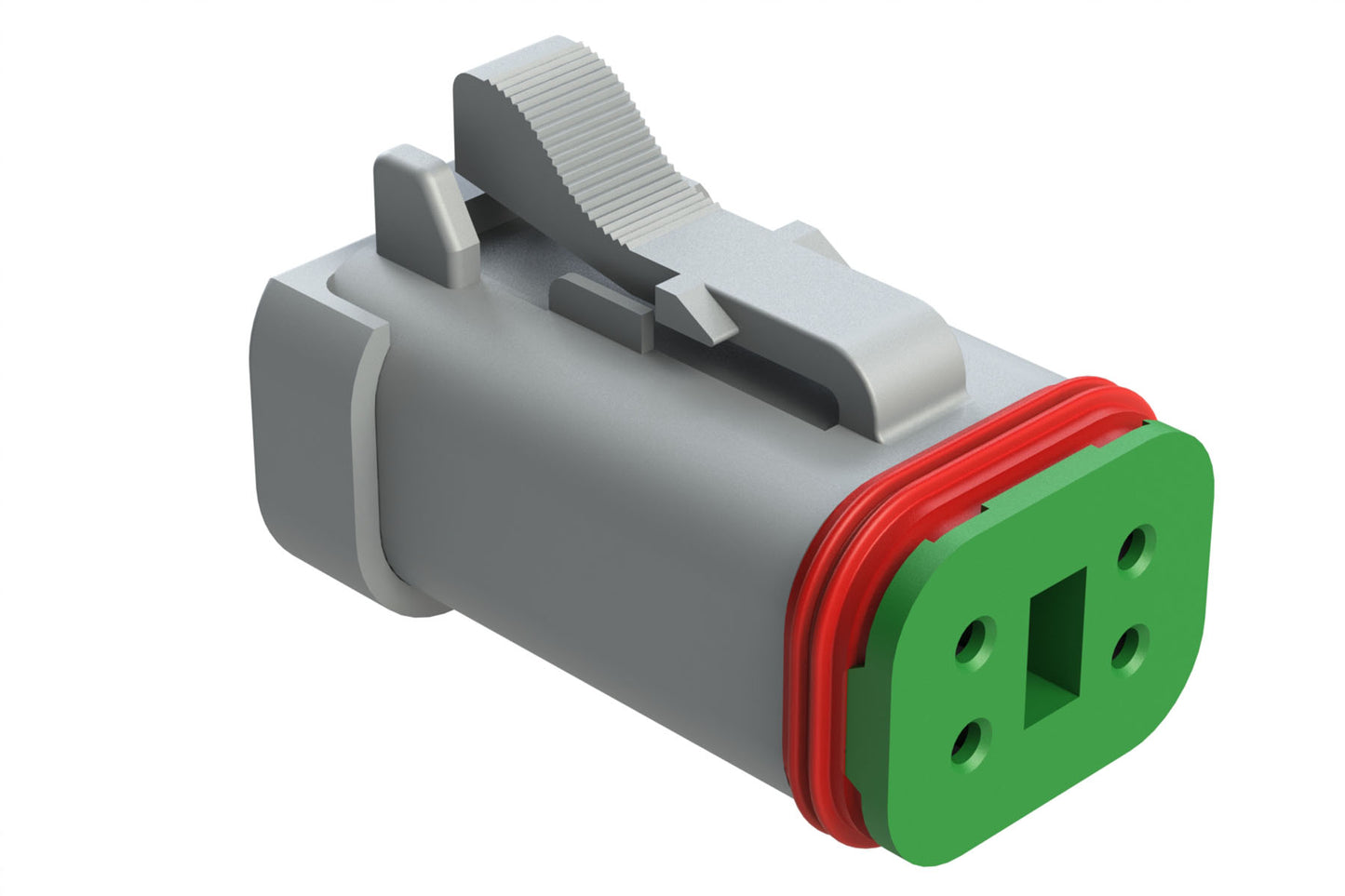 AT06-4S-SS01 4-Way Plug, Female Connector with Solid Rear Grommet and Endcap, Wedgelock included. DT06-4S-C017, DT06-4S-CP01