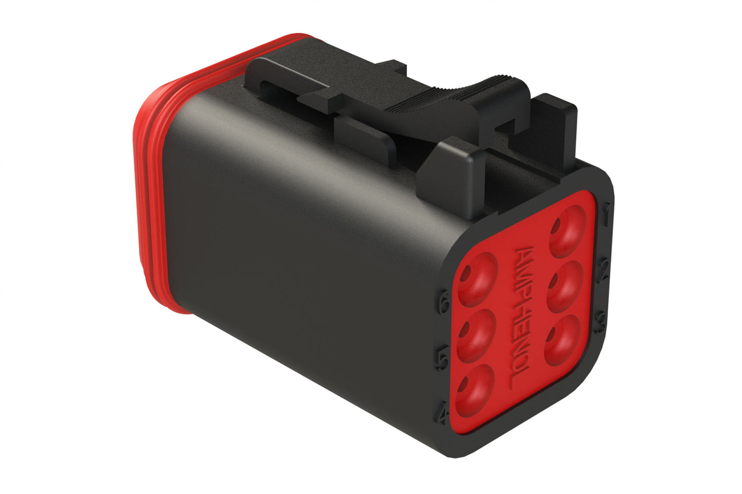 AT06-6S-BLK 6-Way Plug, Female Connector, Black. DT06-6S-E004, DT06-6S-P012