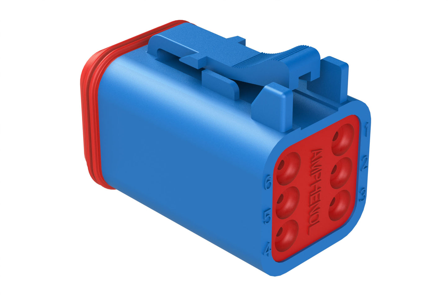 AT06-6S-BLU 6-Way Plug, Female Connector, Blue