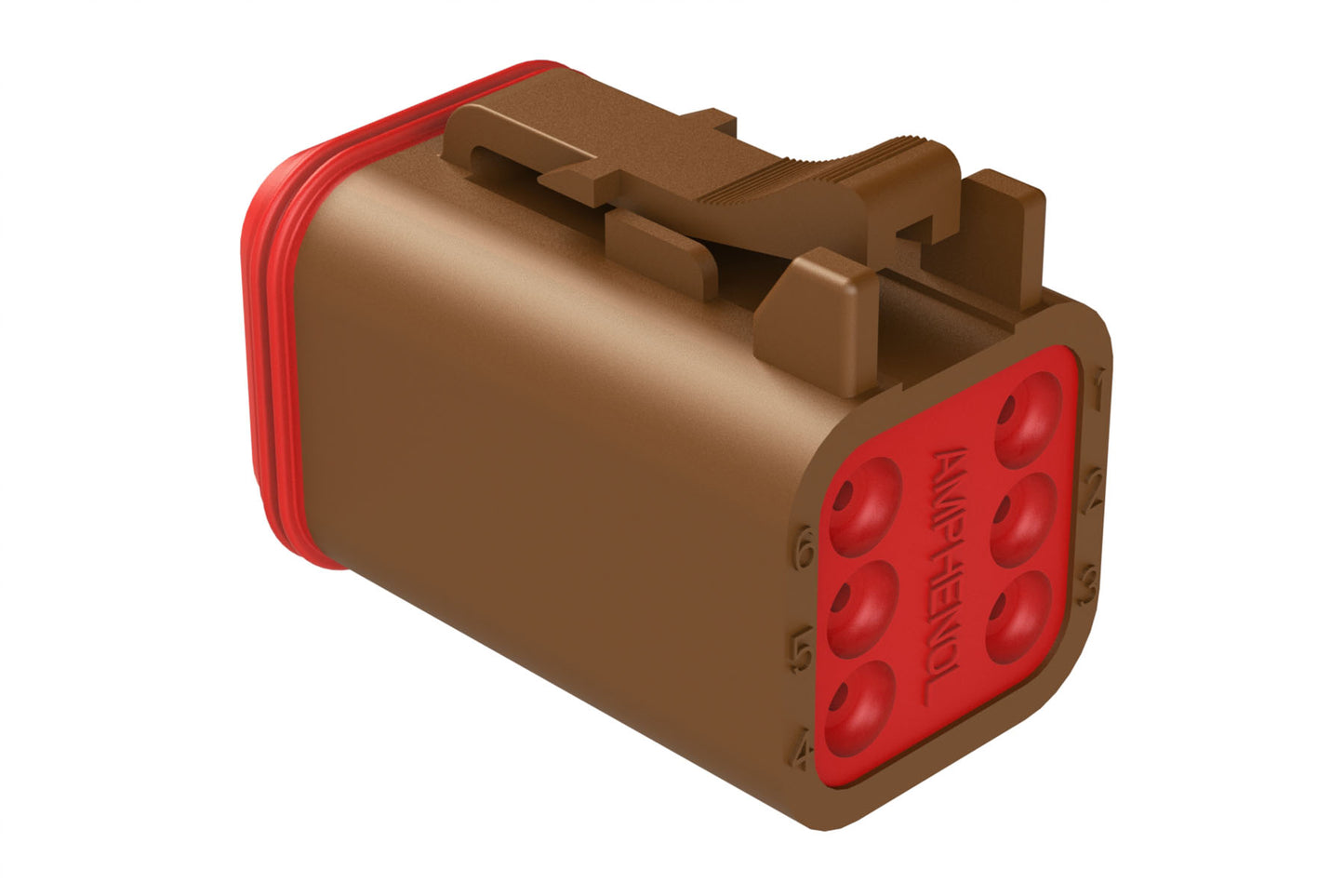 AT06-6S-BRN 6-Way Plug, Female Connector, Brown