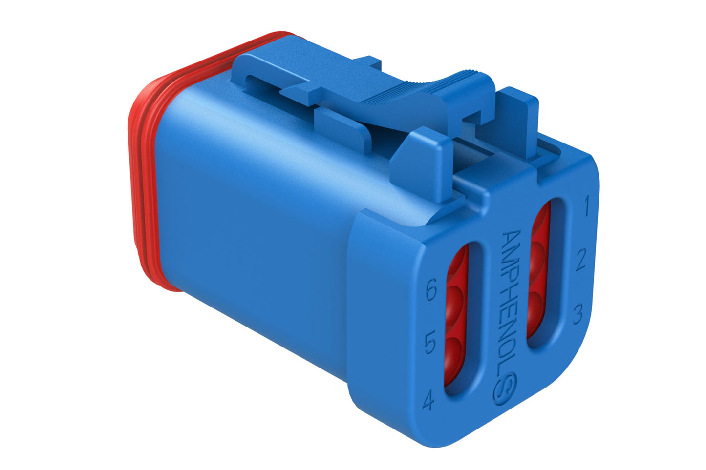 AT06-6S-EC01BLU 6-Way Plug, Female Connector with End Cap, Blue