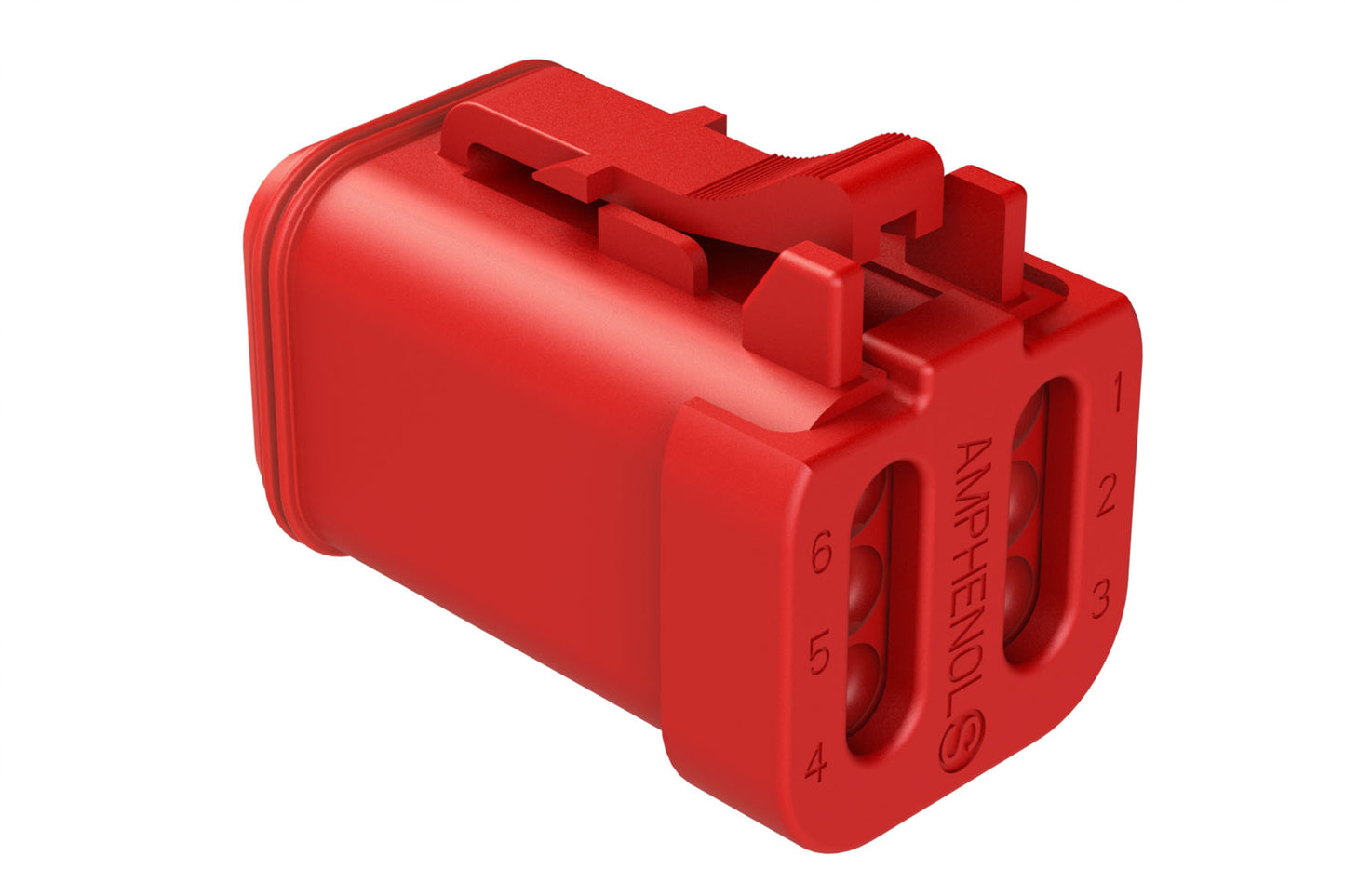 AT06-6S-EC01RED 6-Way Plug, Female Connector with End Cap, Red