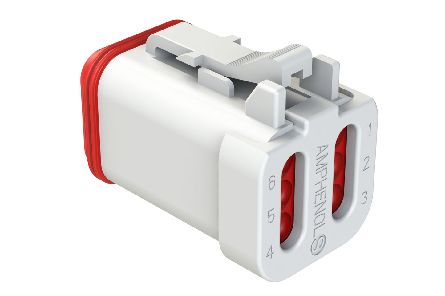 AT06-6S-EC01WHT 6-Way Plug, Female Connector with End Cap, White