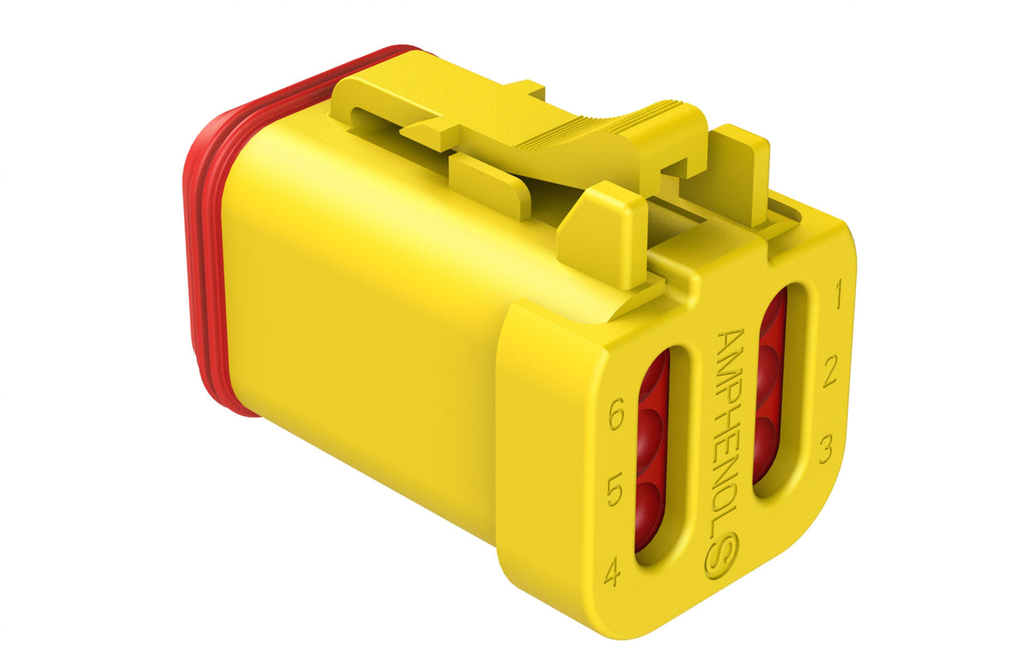 AT06-6S-EC01YEL 6-Way Plug, Female Connector with End Cap, Yellow