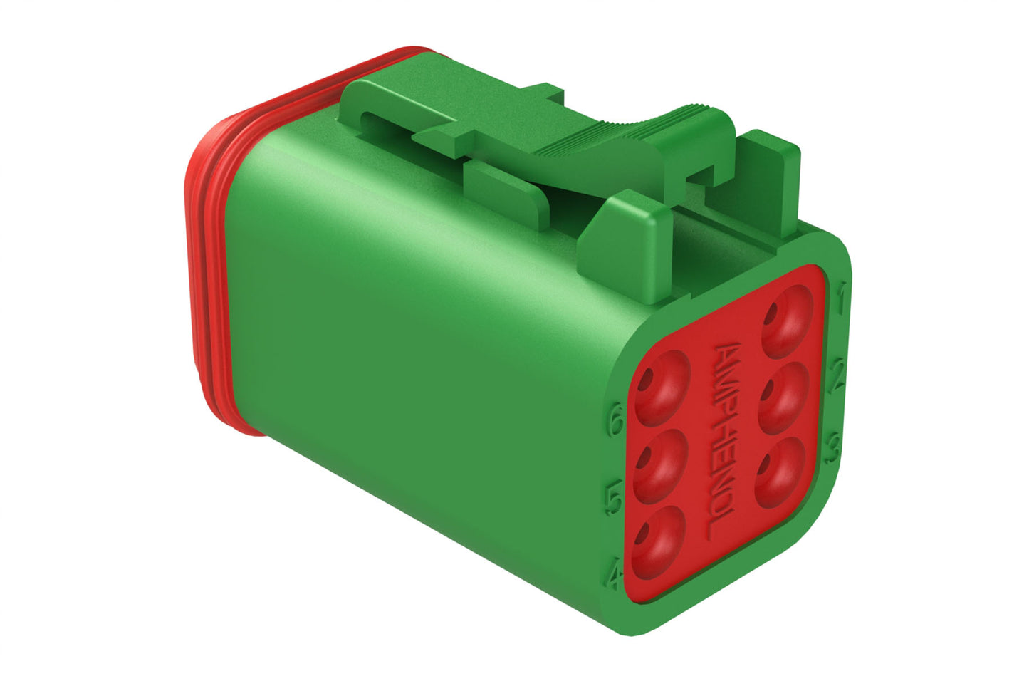 AT06-6S-GRN 6-Way Plug, Female Connector, Green