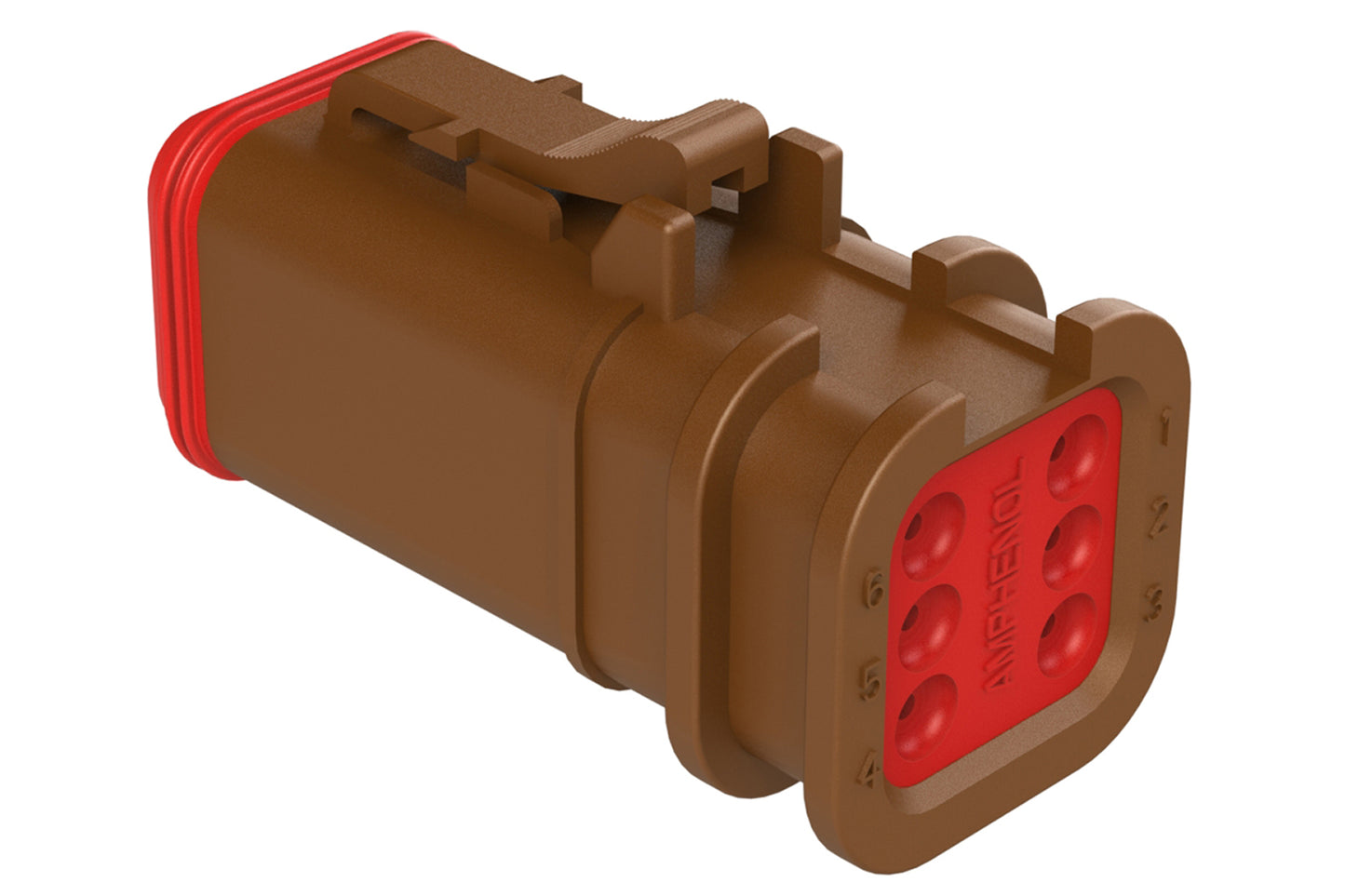 AT06-6S-OMBRN 6 Position, Plug, Socket, Structure Plus™, Brown
