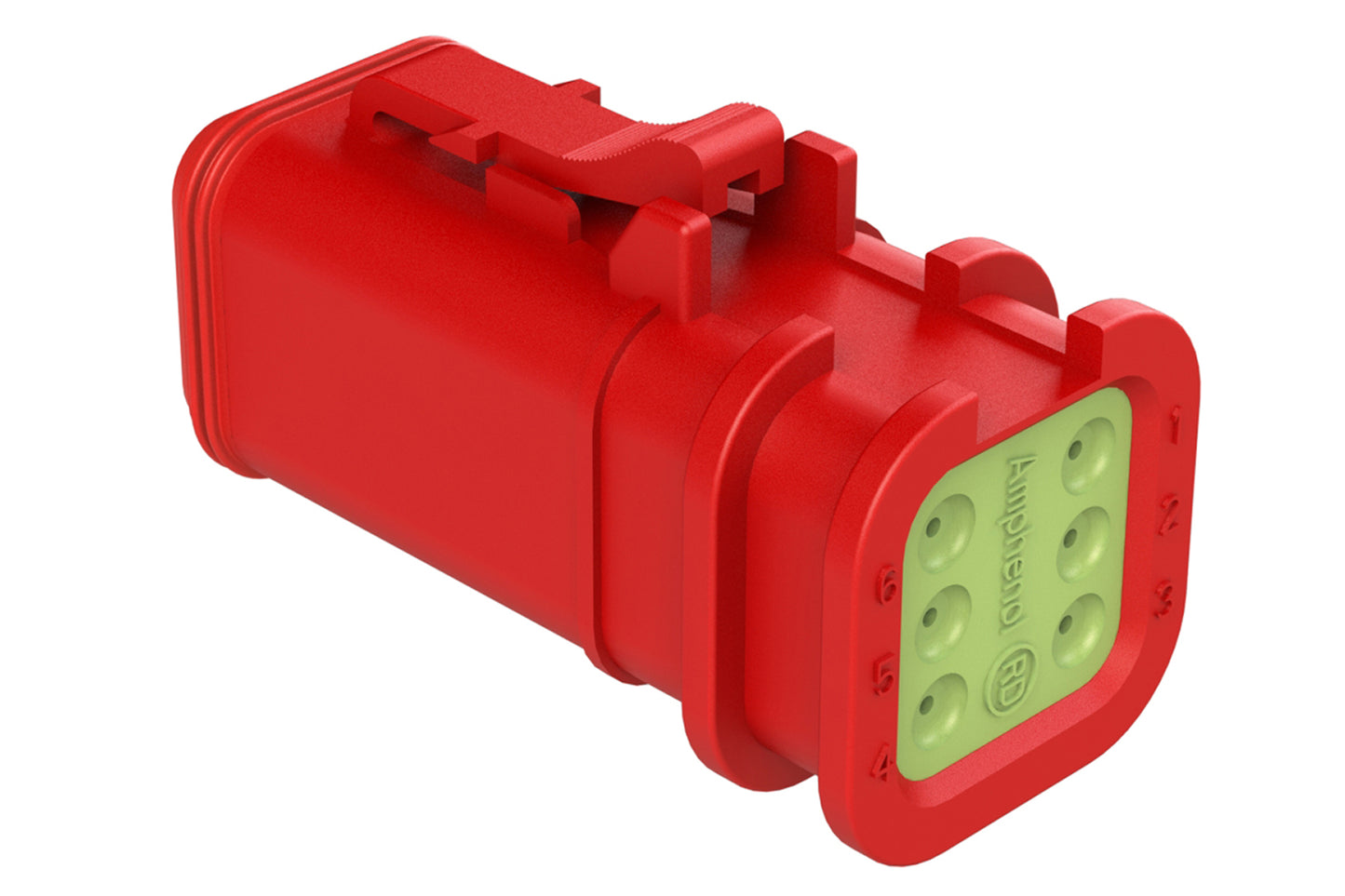 AT06-6S-OMRDRED 6 Position Overmolded Plug, Socket, Reduced Seal, Red