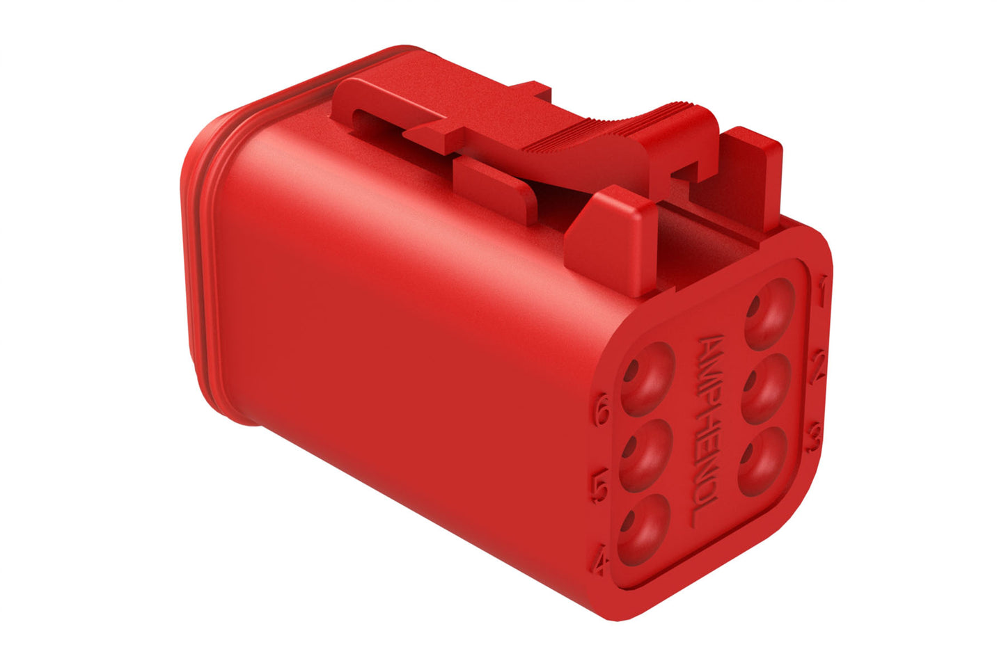 AT06-6S-RED 6-Way Plug, Female Connector, Red