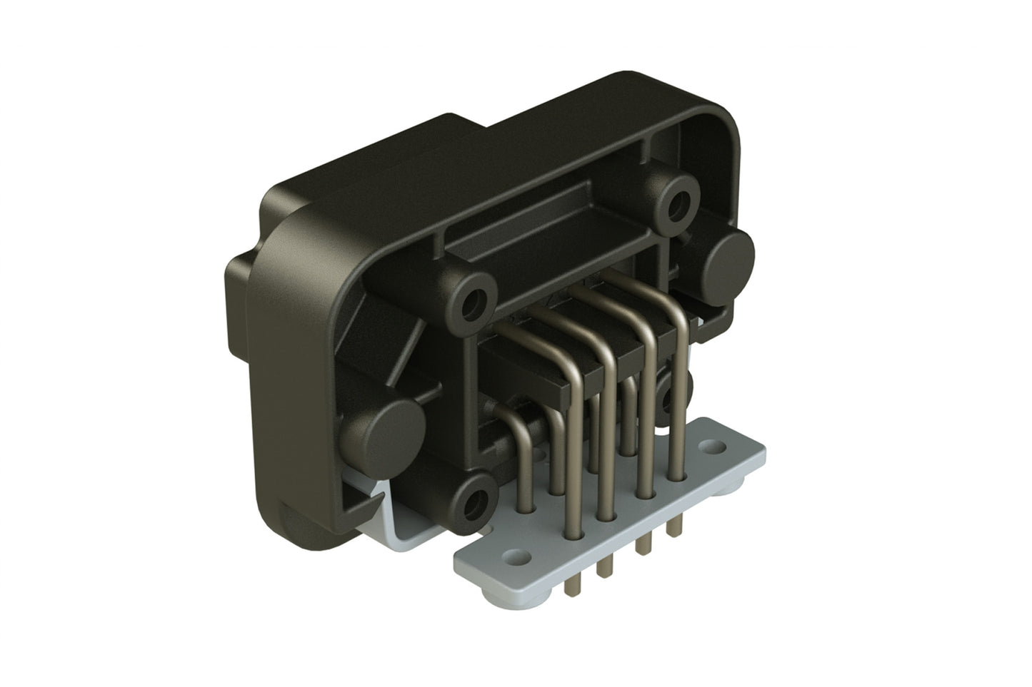 AT13-08PB-BM03 8 Position Right Angle Flange Mount PCB Receptacle, Black, Tin Plated Contacts Included. Keyed B. DT13-08PB