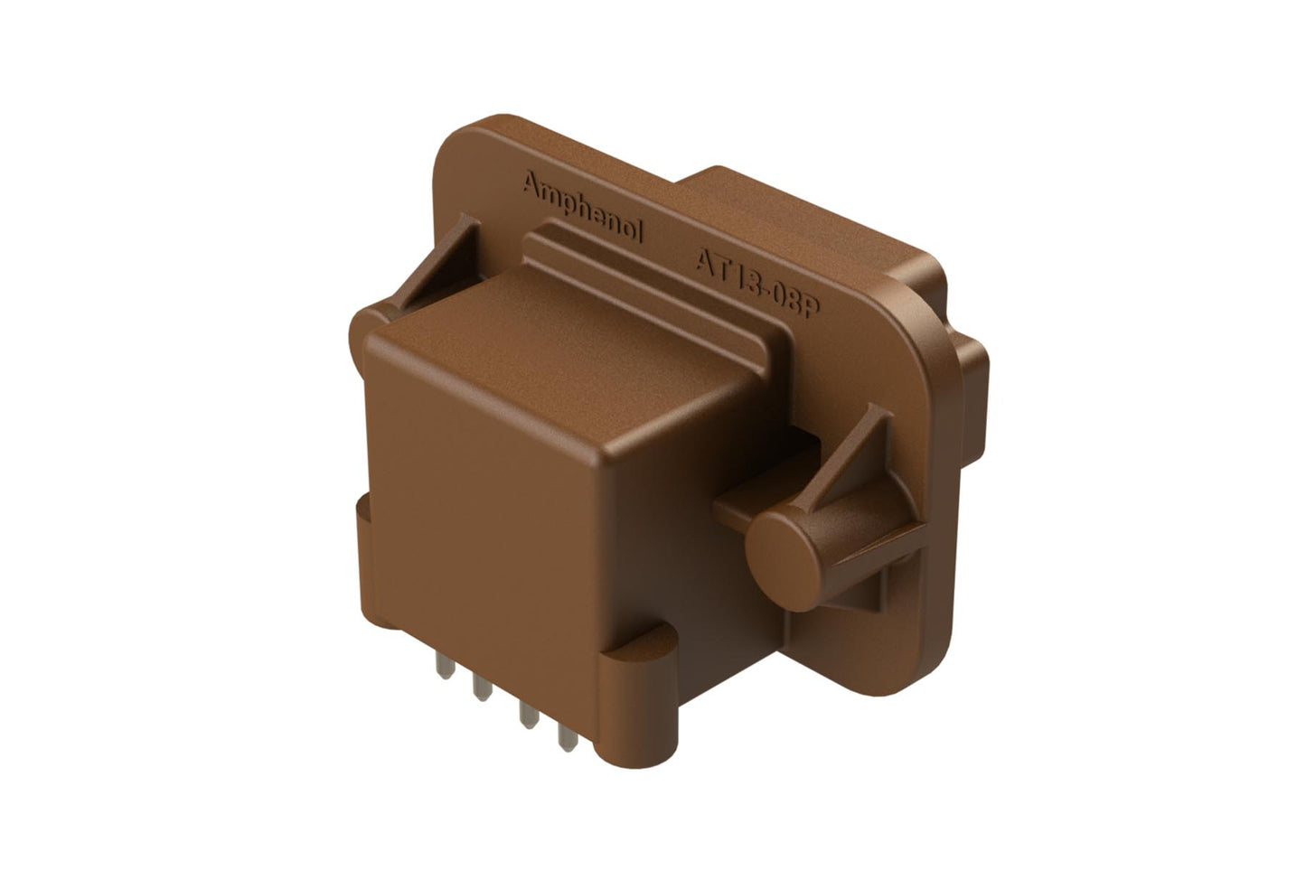 AT13-08PD-BM05CP 8 Position 90° Flange Mount PCB Receptacle, C Key, Tin Plated Contacts Included