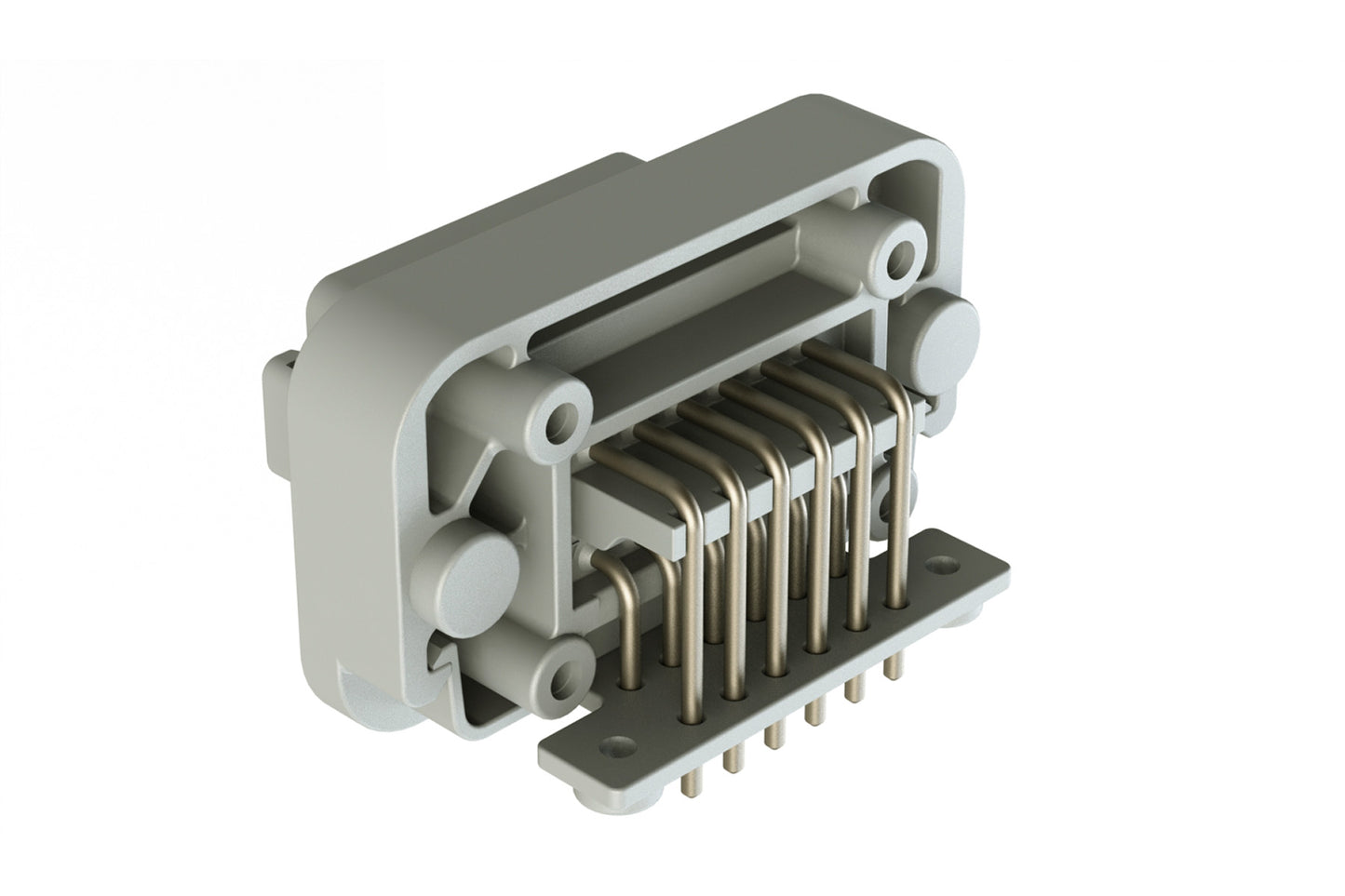 AT13-12PA-BM03 12 Position Right Angle Flange Mount PCB Receptacle, Grey, Tin Plated Contacts Included. Keyed A. DT13-12PA