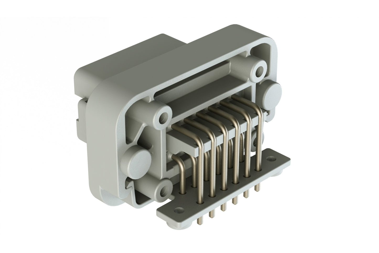 AT13-12PA-BM16 12 Position Right Angle Flange Mount PCB Receptacle, Grey, Tin Plated Contacts Included. Keyed A. DT13-12PA-B016