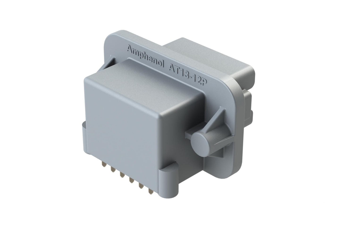 AT13-12PA-BM21CP 12 Position 90° Flange Mount PCB Receptacle, Tin Plated Contacts Included