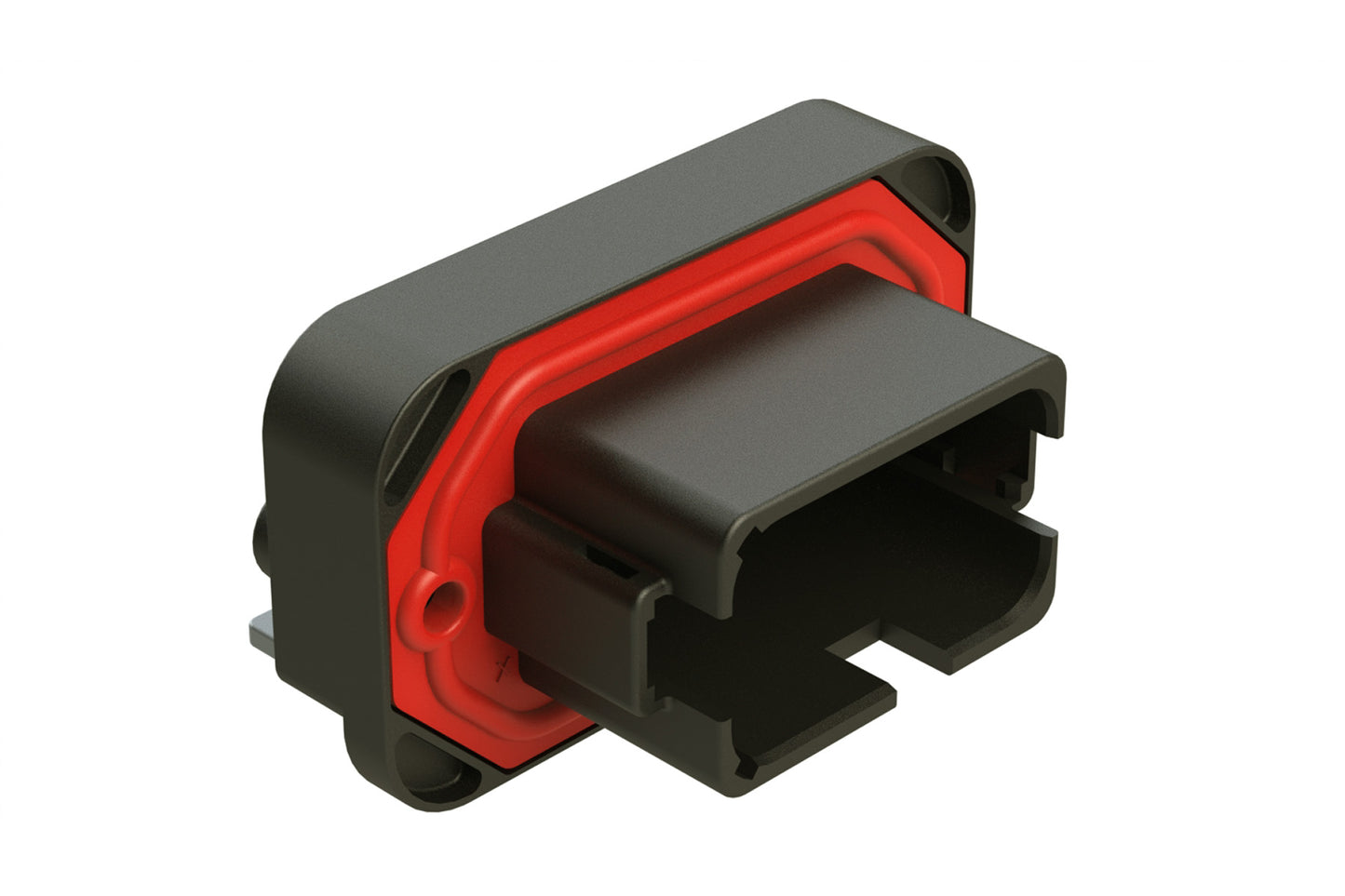AT13-12PB-BM18 12 Position Right Angle Flange Mount PCB Receptacle, Potted, Black, Tin Plated Contacts Included. Keyed B