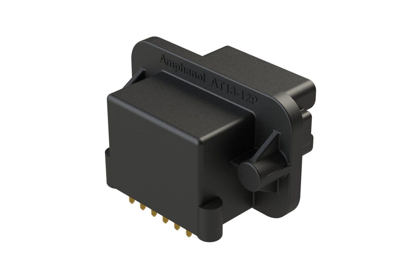 AT13-12PB-BM20CP 12 Position 90° Flange Mount PCB Receptacle, Gold Plated Contacts Included, Keyed B,