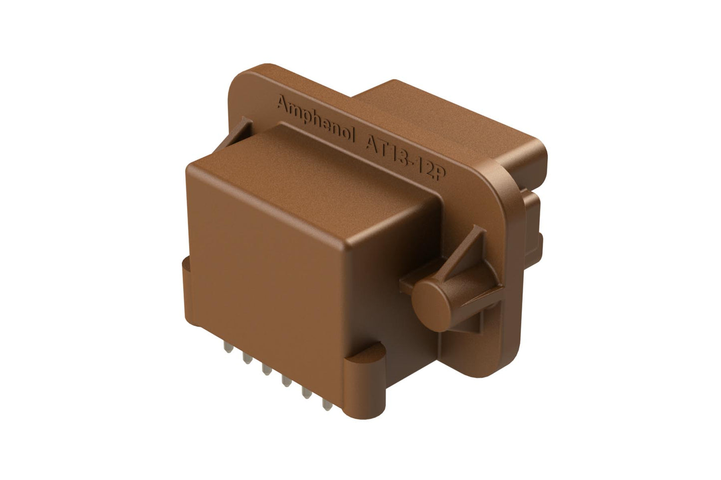 AT13-12PD-BM21CP 12 Position 90° Flange Mount PCB Receptacle, Gold Plated Contacts Included Keyed D, Covered Rear Pins