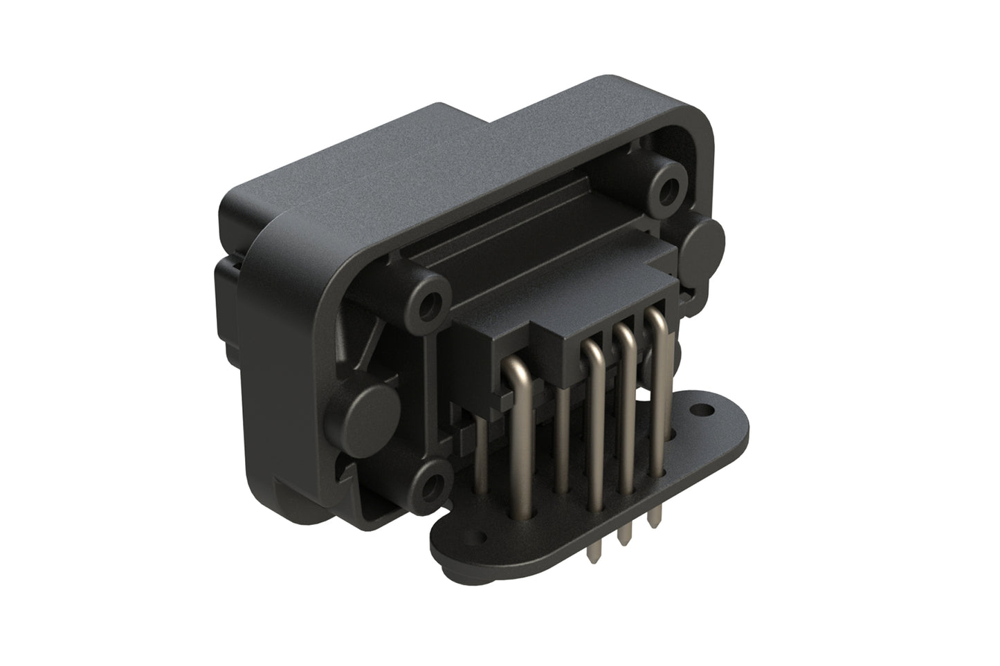 AT13-1612PB-BM03 13 Position PCB Receptacle with Flange, 90° Right Angle, Tin Plated, Self-Threading, Gasket, Black