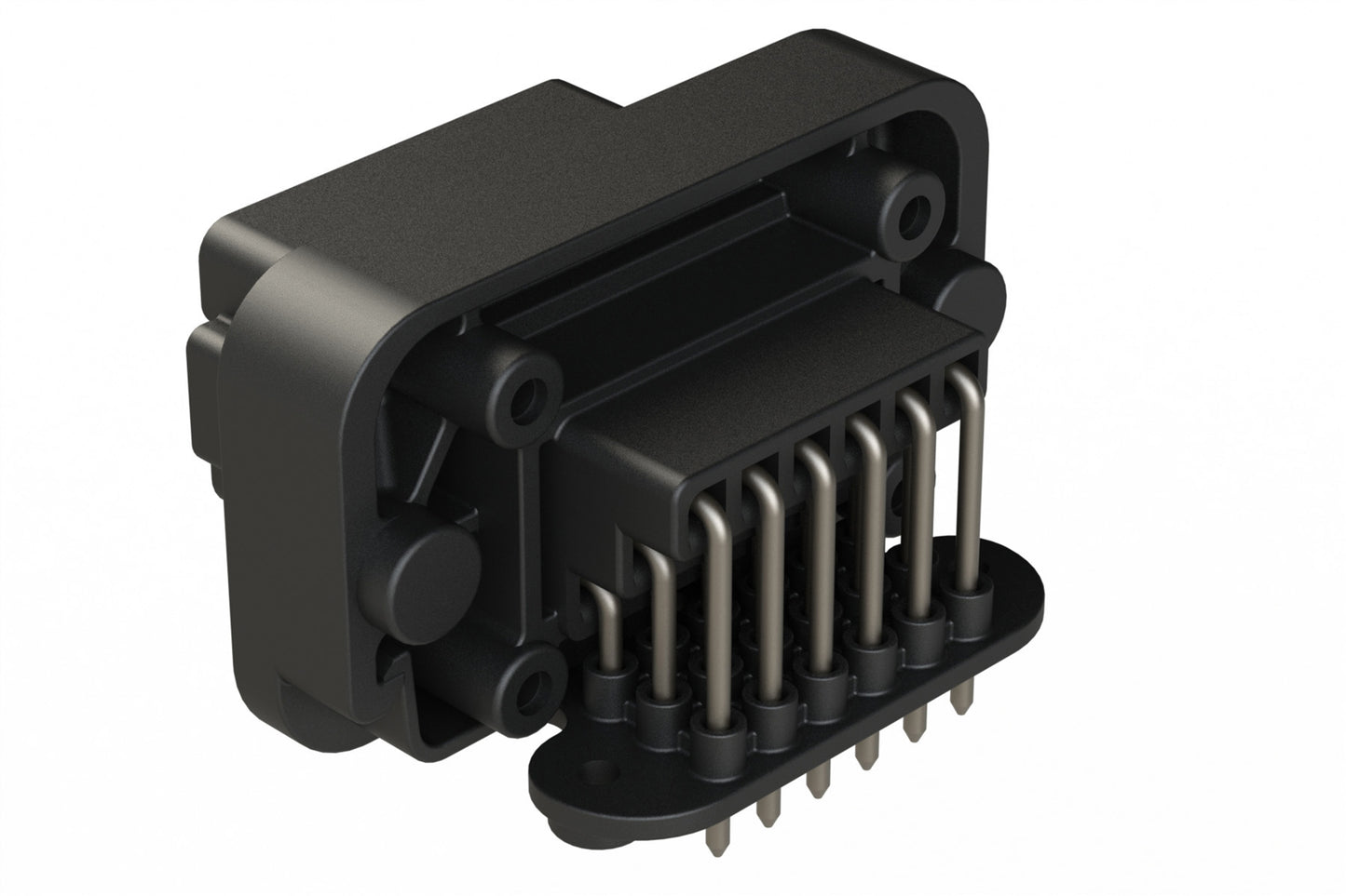 AT13-18PC-BM03BK 18 Position, Right Angle Flange Mount PCB Receptacle, Tin Plated Contacts Included, Keyed C, Black